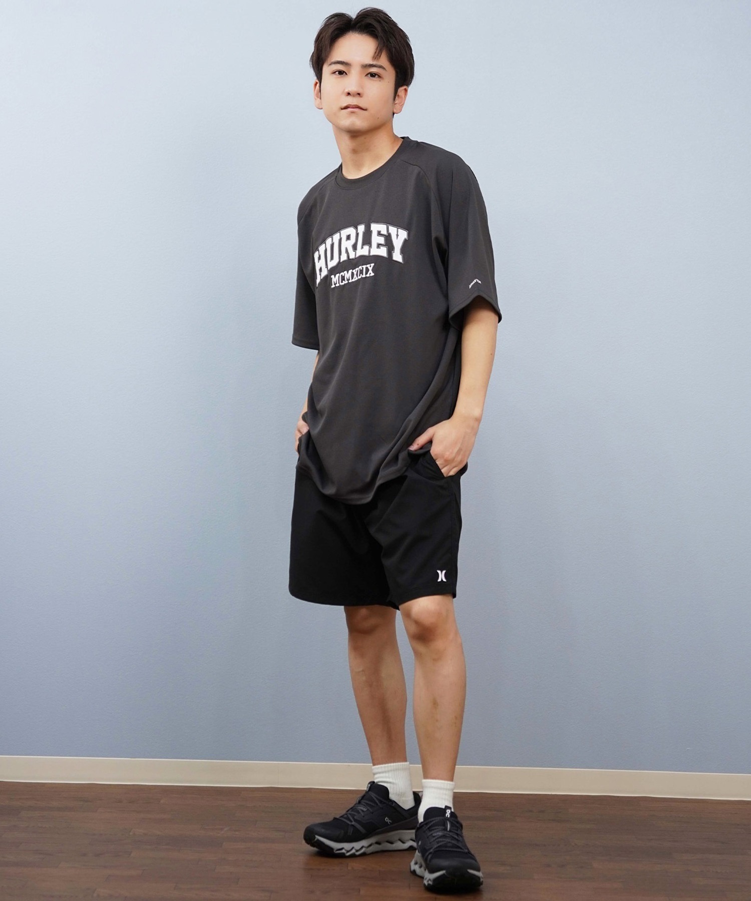 Hurley ハーレー 水着 海パン トランクス サーフパンツ メンズ 水陸両用 ワンポイントロゴ シンプル MBS07916(100-S)