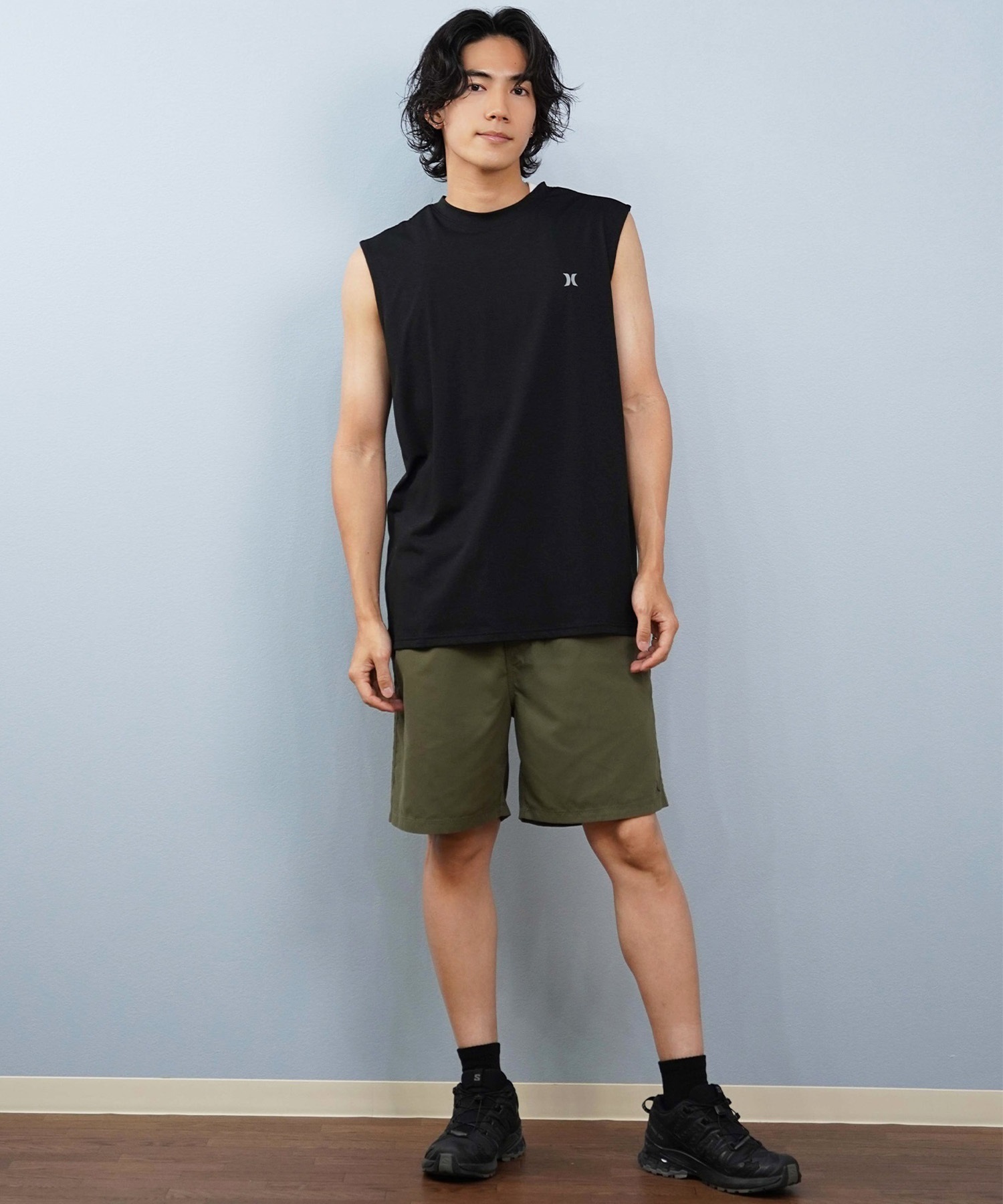 Hurley ハーレー 水着 海パン トランクス サーフパンツ メンズ 水陸両用 ワンポイントロゴ シンプル MBS07916(100-S)