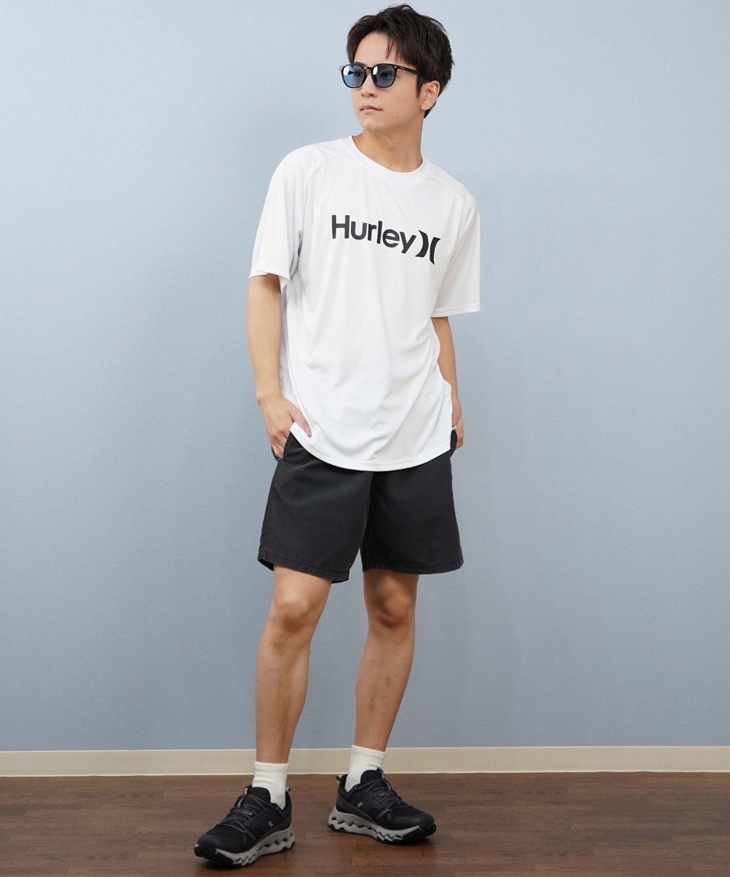 Hurley ハーレー 水着 海パン トランクス サーフパンツ メンズ 水陸両用 ワンポイントロゴ シンプル MBS07917(001-S)
