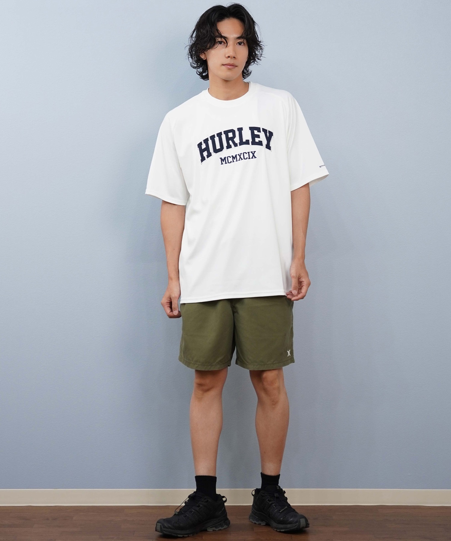 Hurley ハーレー 水着 海パン トランクス サーフパンツ メンズ 水陸両用 ワンポイントロゴ シンプル MBS07917(001-S)