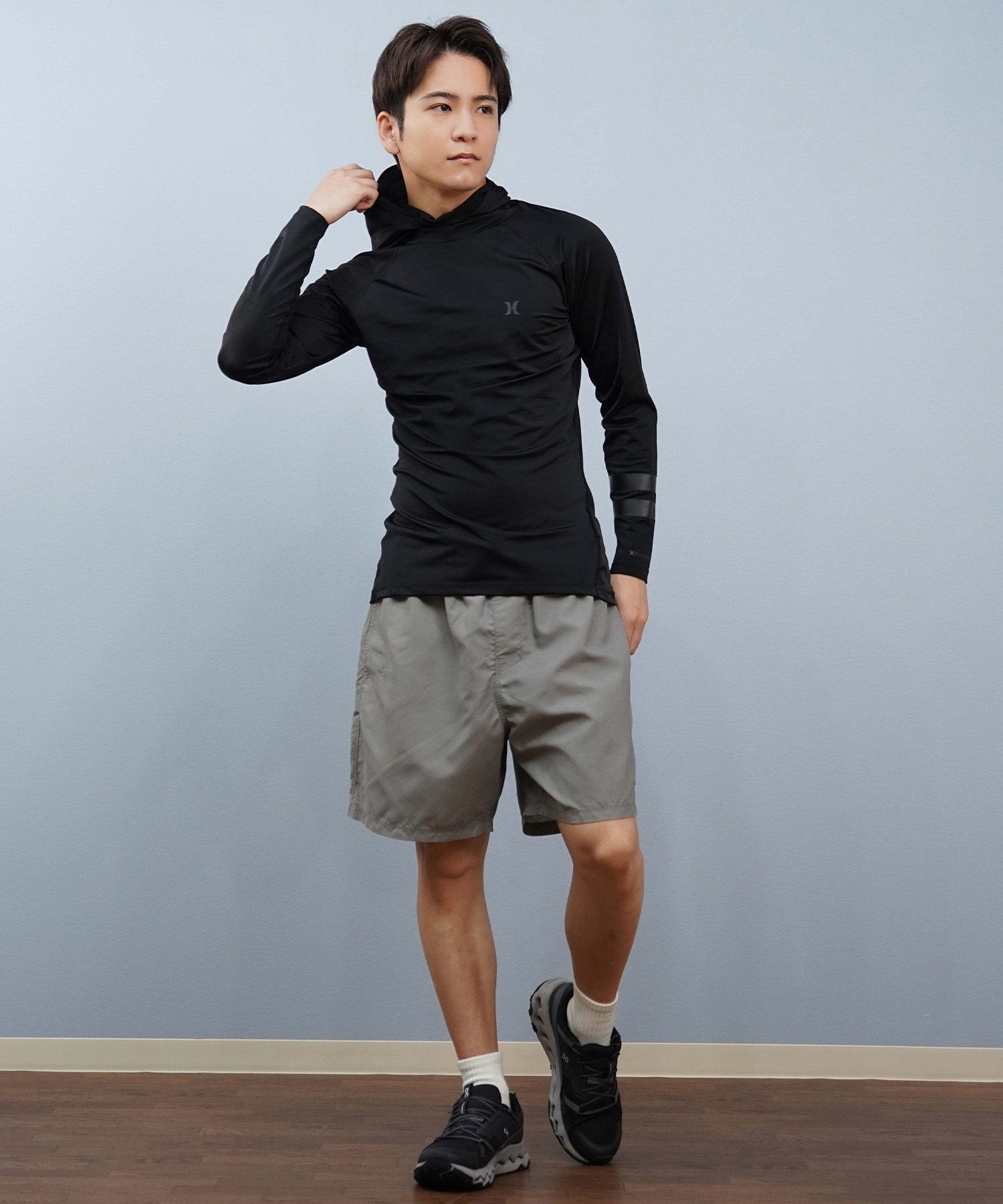 Hurley ハーレー 水着 海パン トランクス サーフパンツ メンズ 水陸両用 ワンポイントロゴ シンプル MBS07917(001-S)