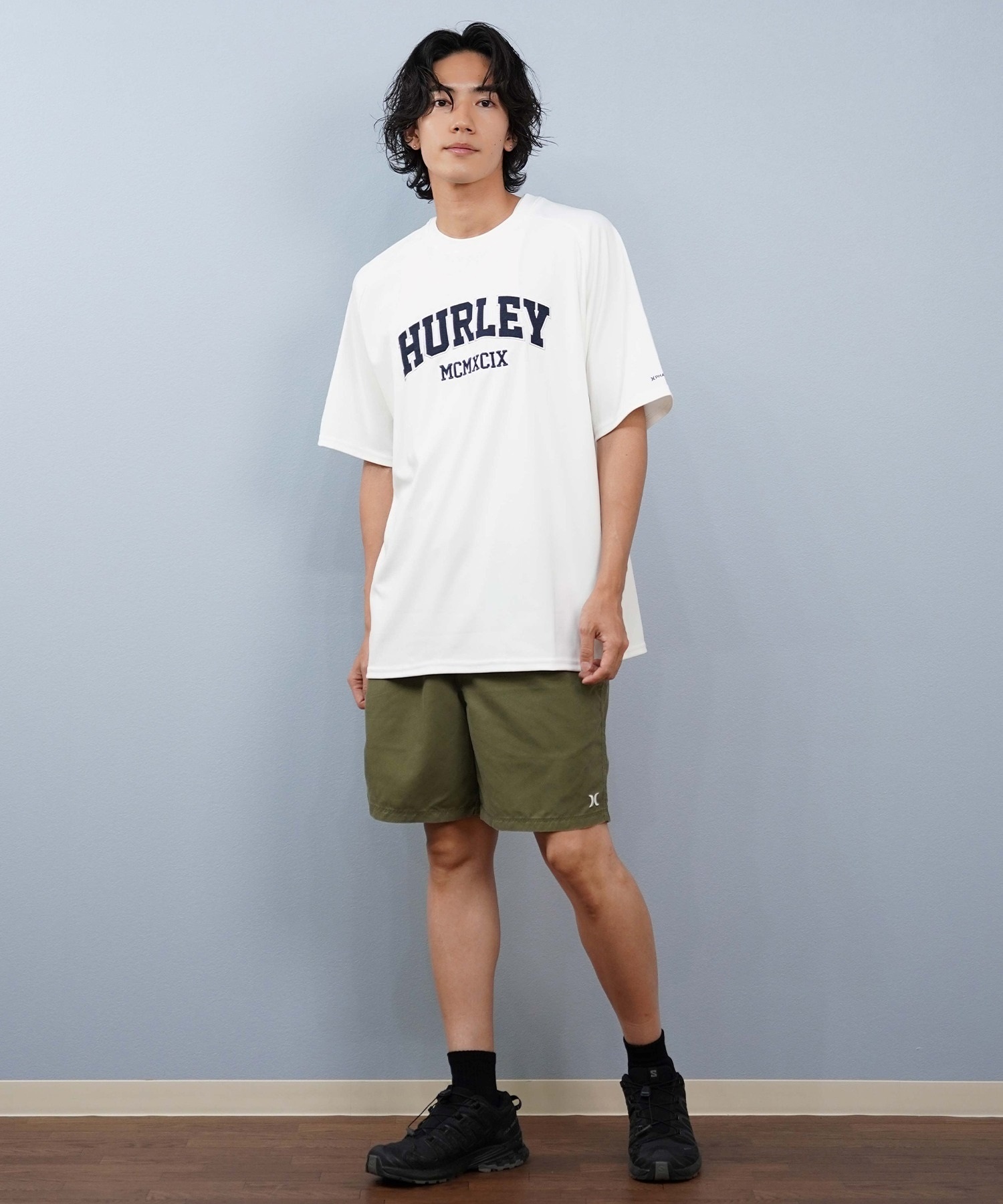 Hurley ハーレー 水着 海パン トランクス サーフパンツ メンズ 水陸両用 ワンポイントロゴ シンプル MBS07917(001-S)