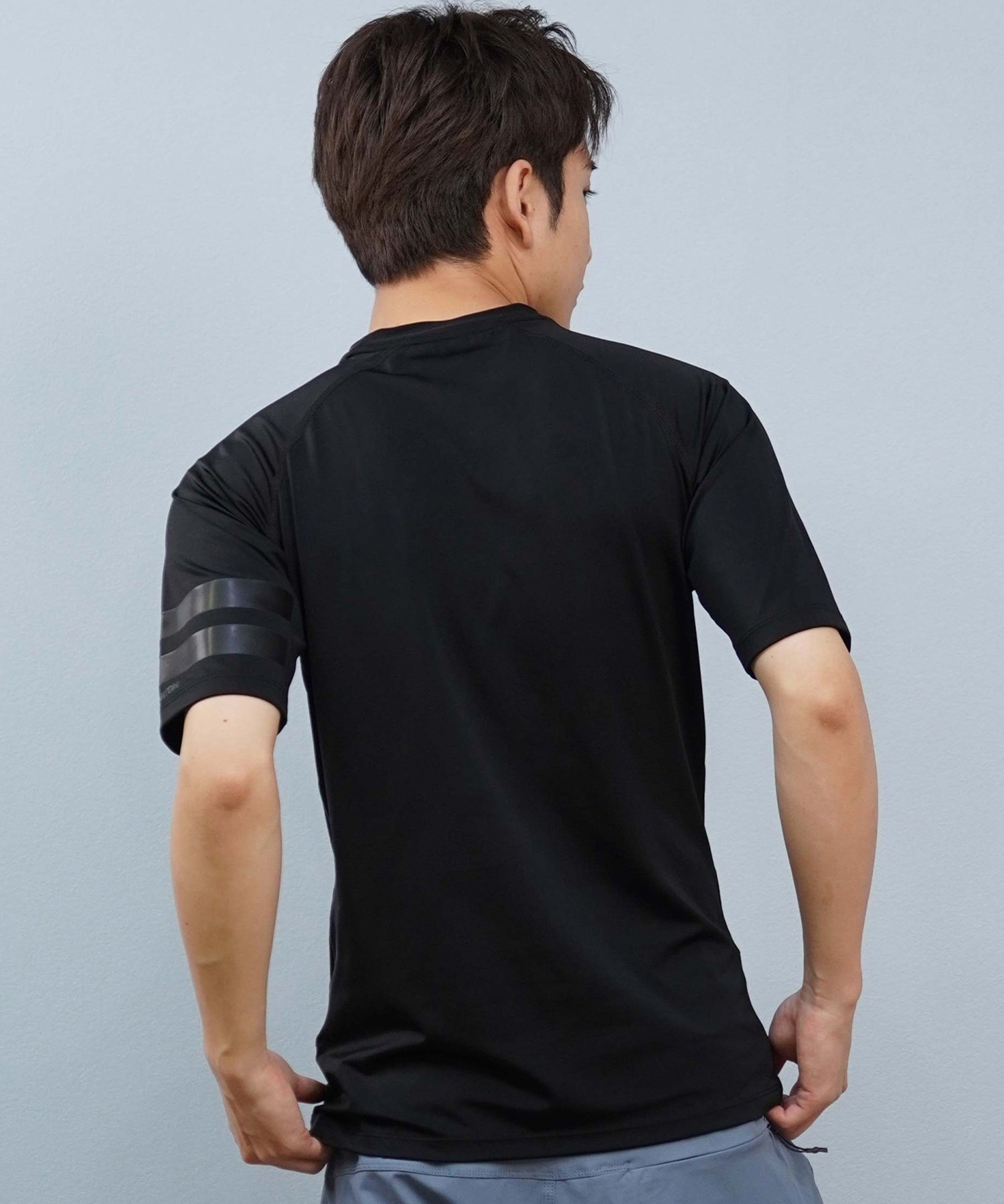 Hurley ハーレー 水着 ラッシュガード 半袖 Tシャツ メンズ ロゴ シンプル MSRG251004(BKBK-M)