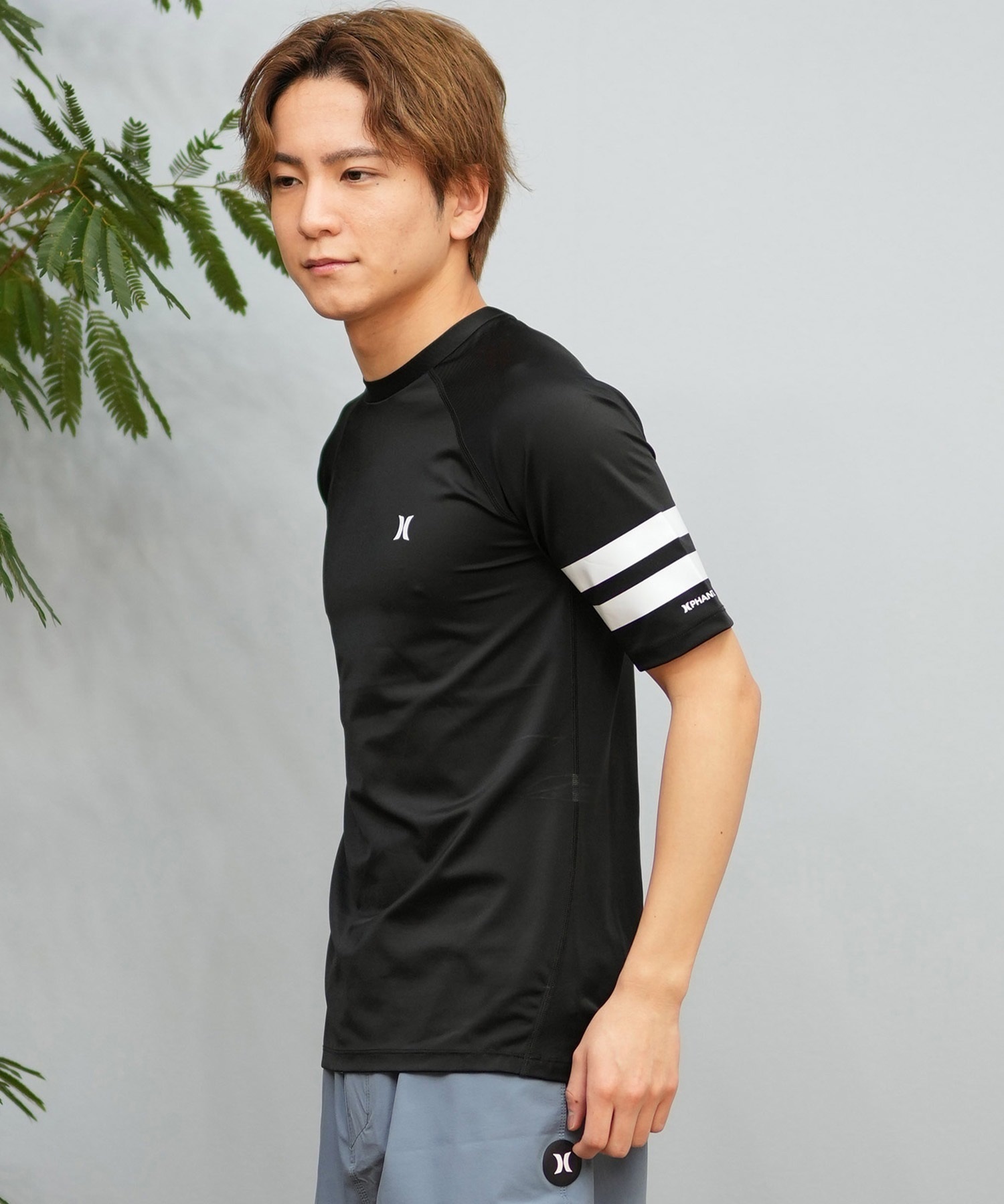 Hurley ハーレー 水着 ラッシュガード 半袖 Tシャツ メンズ ロゴ シンプル MSRG251004(BKBK-M)