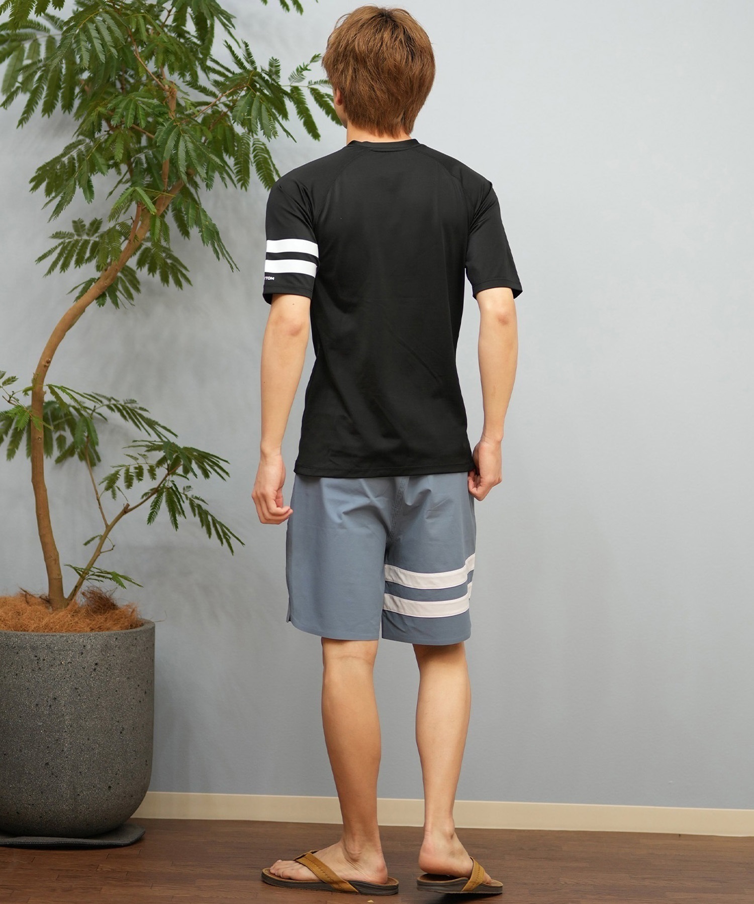 Hurley ハーレー 水着 ラッシュガード 半袖 Tシャツ メンズ ロゴ シンプル MSRG251004(BKBK-M)