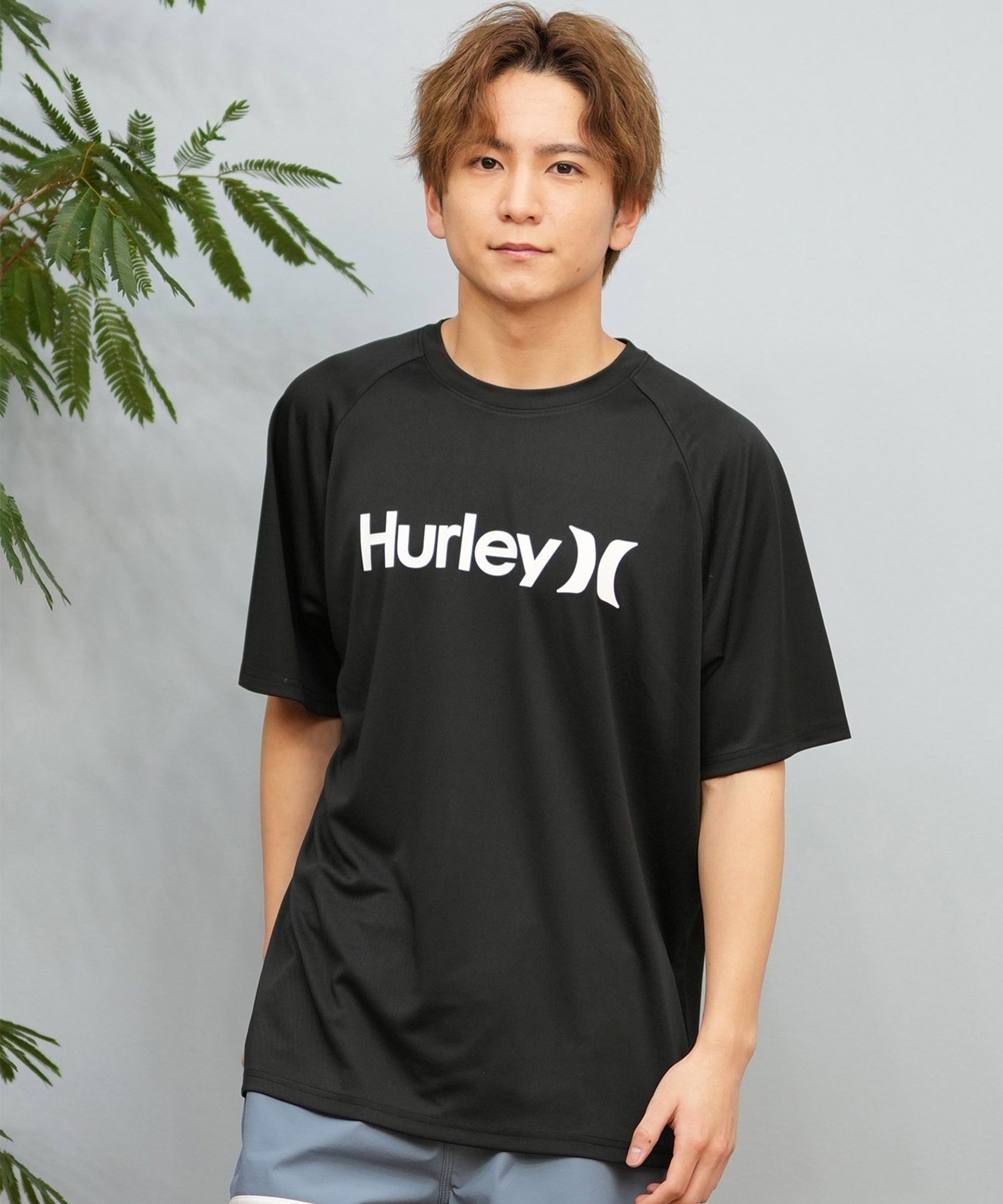 Hurley ハーレー 水着 ラッシュガード 半袖 Tシャツ メンズ 水陸両用 UVカット ロゴ MSRG251006(WHT-S)