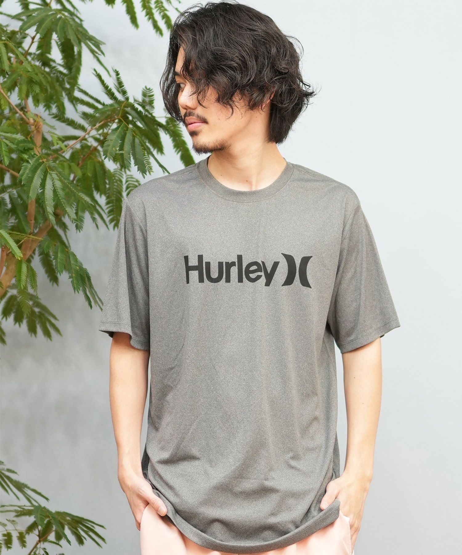 Hurley ハーレー 水着 ラッシュガード 半袖 Tシャツ メンズ 水陸両用 UVカット ロゴ MSRG251006(WHT-S)