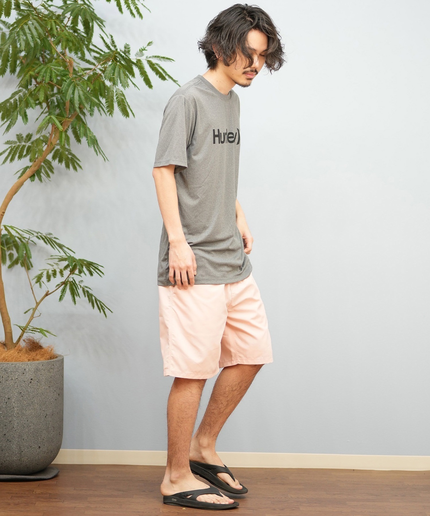 Hurley ハーレー 水着 ラッシュガード 半袖 Tシャツ メンズ 水陸両用 UVカット ロゴ MSRG251006(WHT-S)