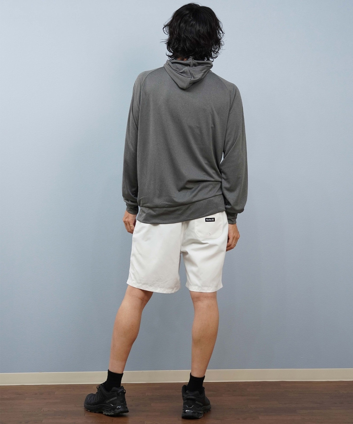 Hurley ハーレー 水着 ラッシュガード ジップアップ パーカー メンズ UVカット ロゴ シンプル MSRG251010(BLK-S)