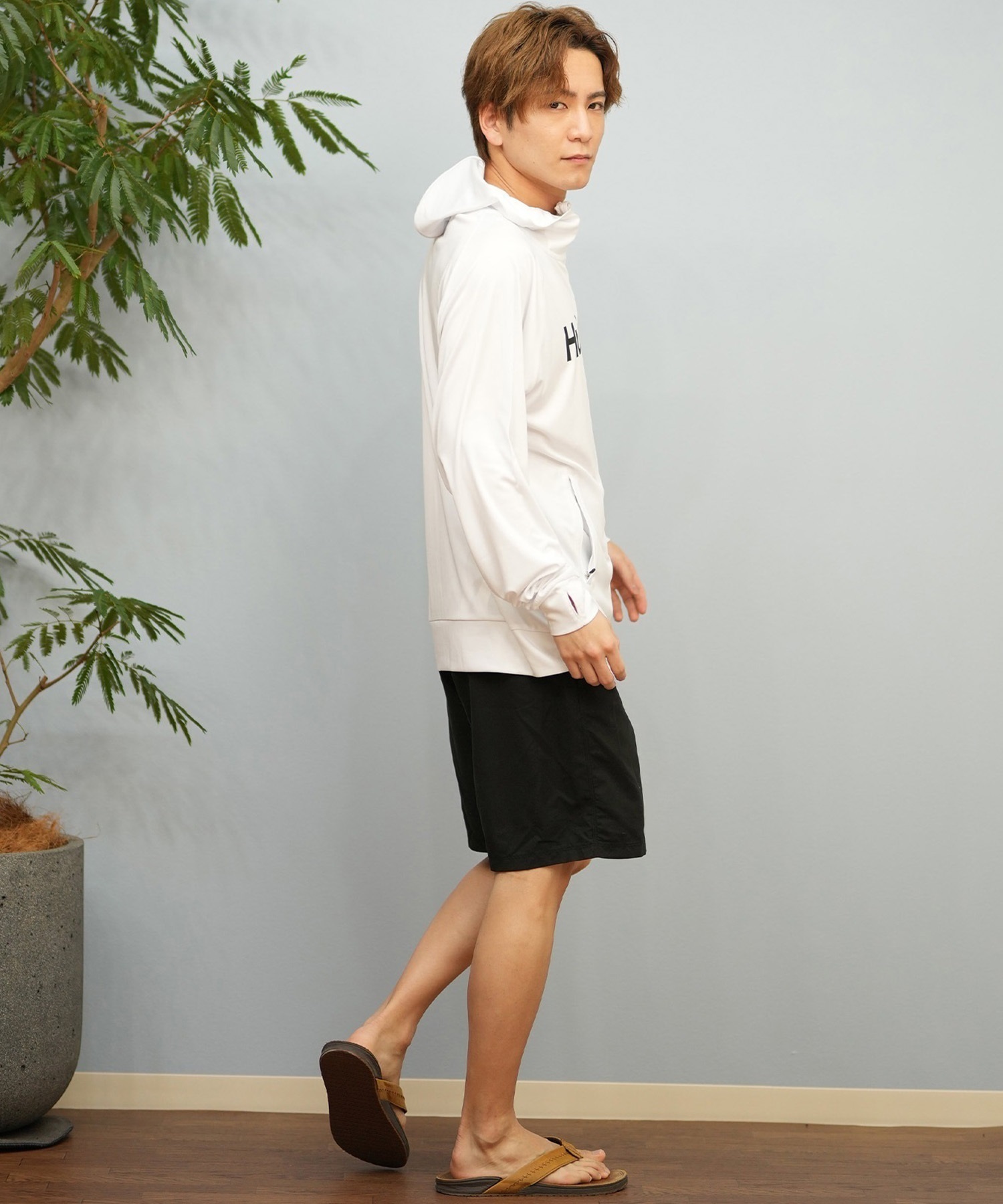 Hurley ハーレー 水着 ラッシュガード ジップアップ パーカー メンズ UVカット ロゴ シンプル MSRG251010(BLK-S)