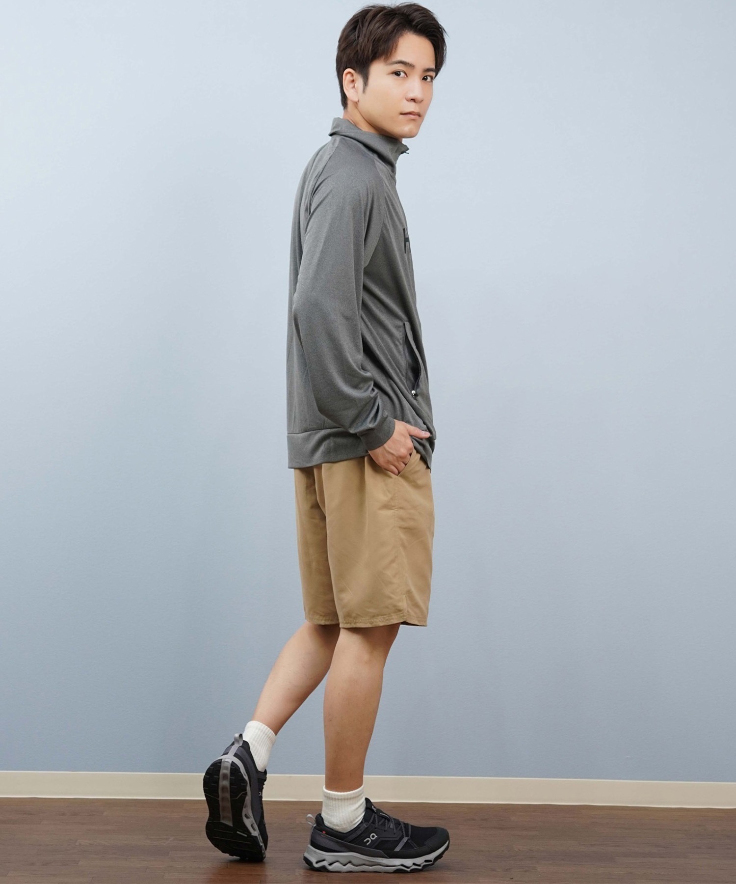 Hurley ハーレー 水着 ラッシュガード 長袖 Tシャツ ロンT メンズ UVカット ロゴ ジップアップ MSRG251012(CGHT-S)