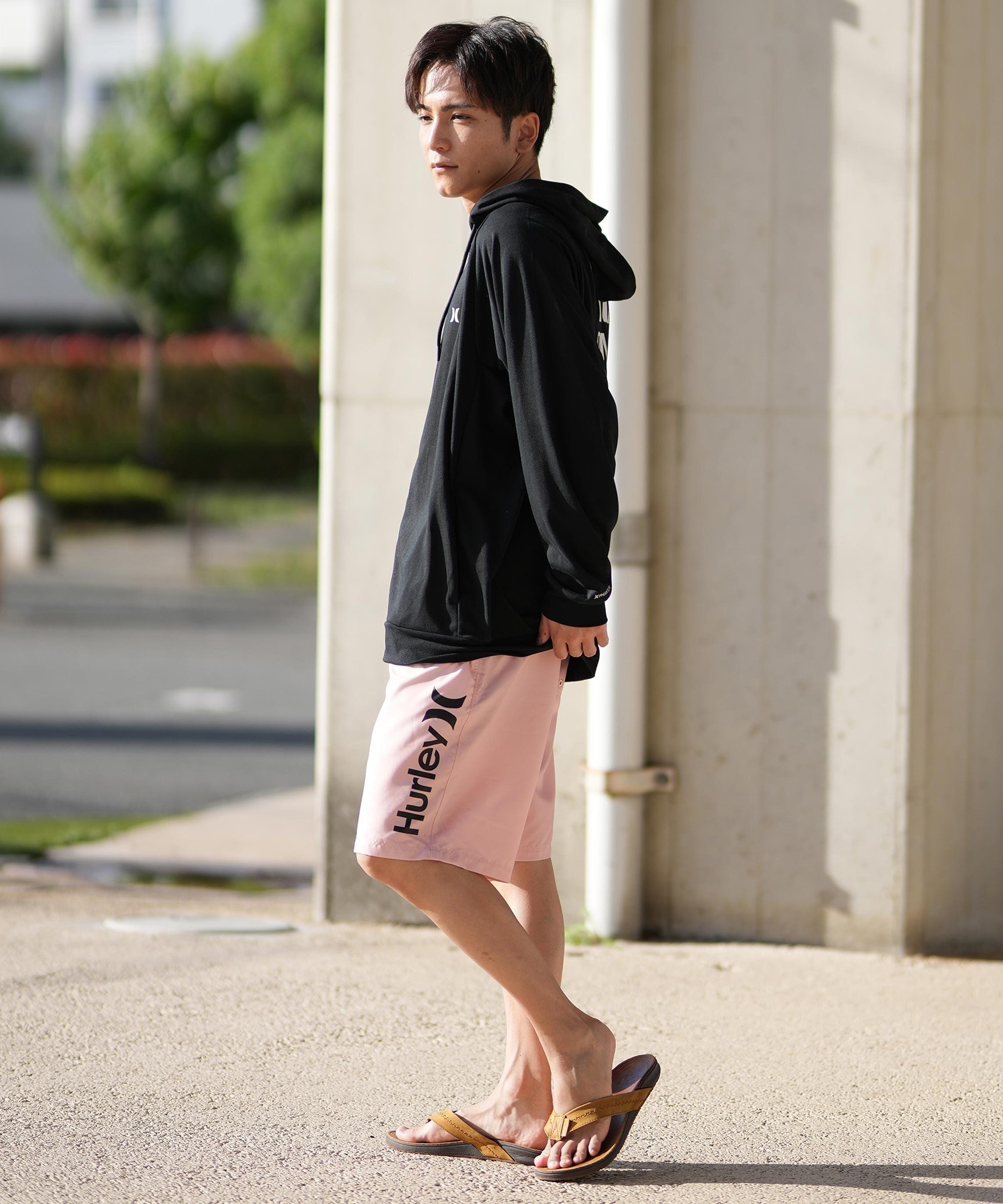 Hurley ハーレー 水着 ラッシュガード 長袖 ジップアップ パーカー メンズ バックプリント 水陸両用 吸水速乾 UVカット MUFZ251015(WHT-M)