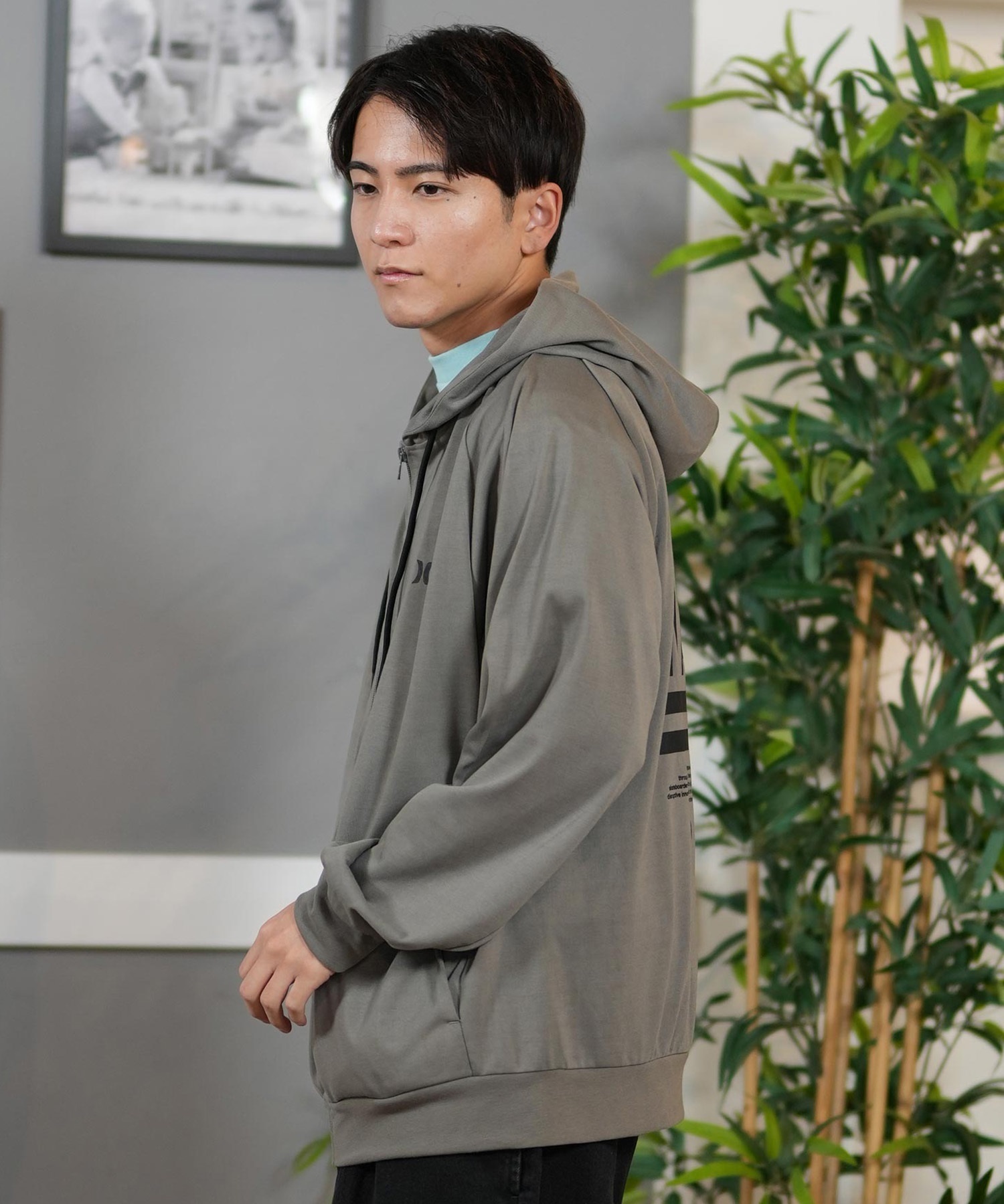 Hurley ハーレー 水着 ラッシュガード 長袖 ジップアップ パーカー メンズ バックプリント 水陸両用 吸水速乾 UVカット MUFZ251015(WHT-M)