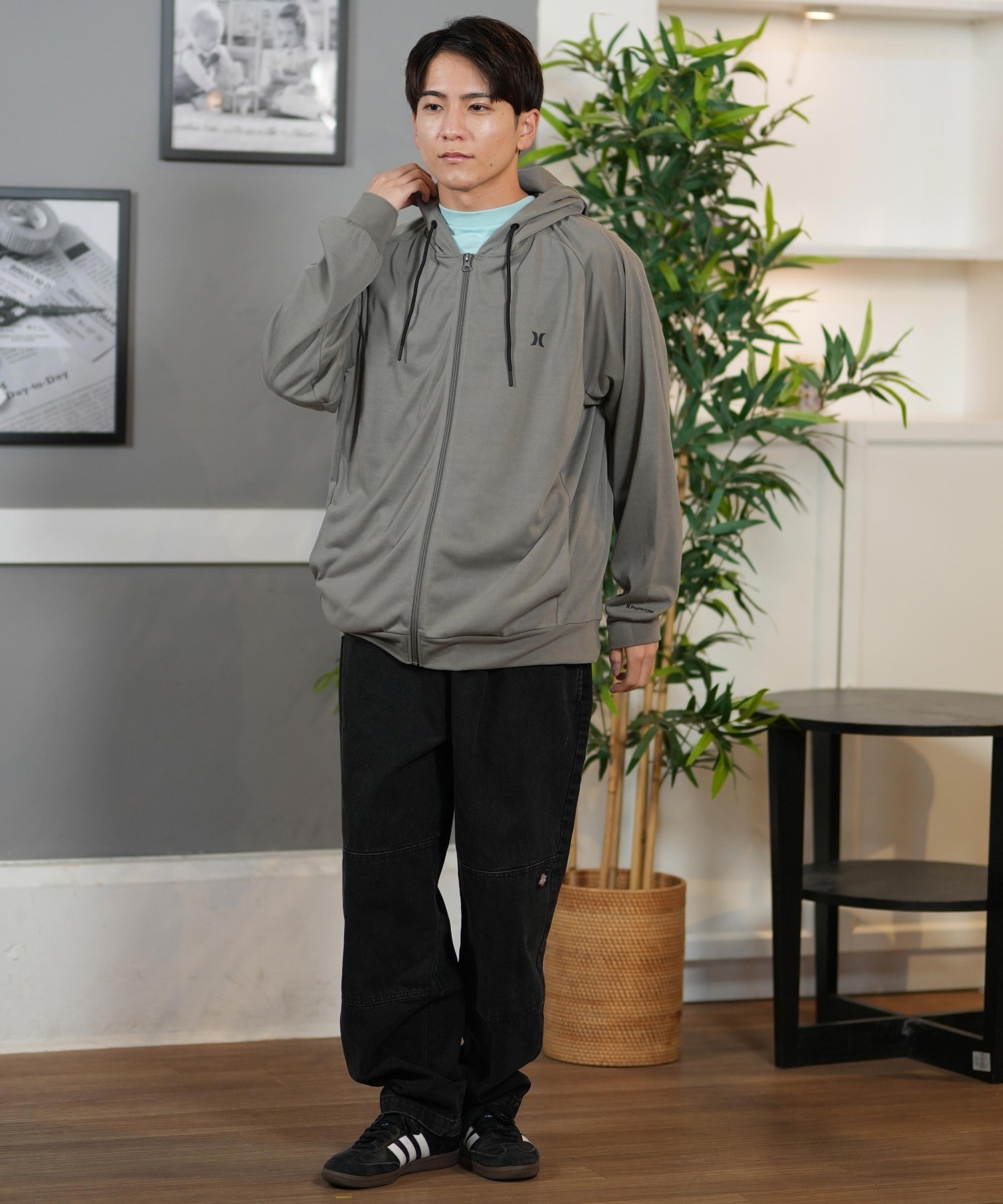Hurley ハーレー 水着 ラッシュガード 長袖 ジップアップ パーカー メンズ バックプリント 水陸両用 吸水速乾 UVカット MUFZ251015(WHT-M)