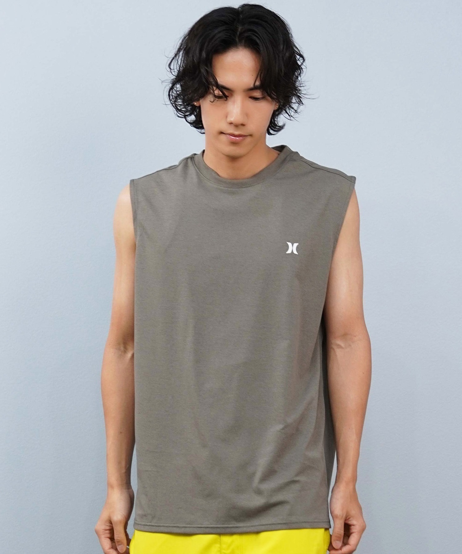 Hurley ハーレー 水着 ラッシュガード タンクトップ メンズ UVカット バックプリント ロゴ MUSL251082(BLK-M)
