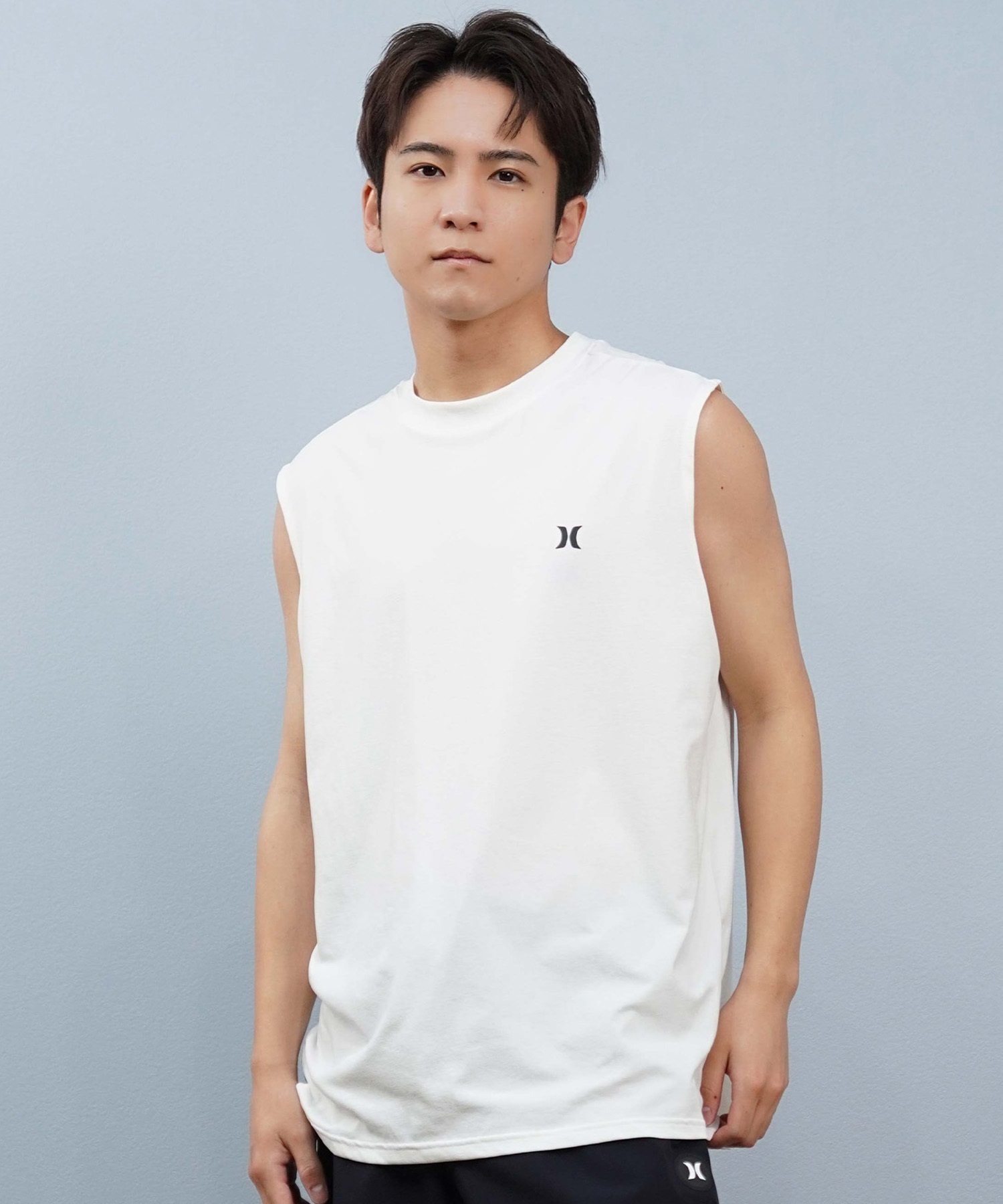 Hurley ハーレー 水着 ラッシュガード タンクトップ メンズ UVカット バックプリント ロゴ MUSL251082(BLK-M)