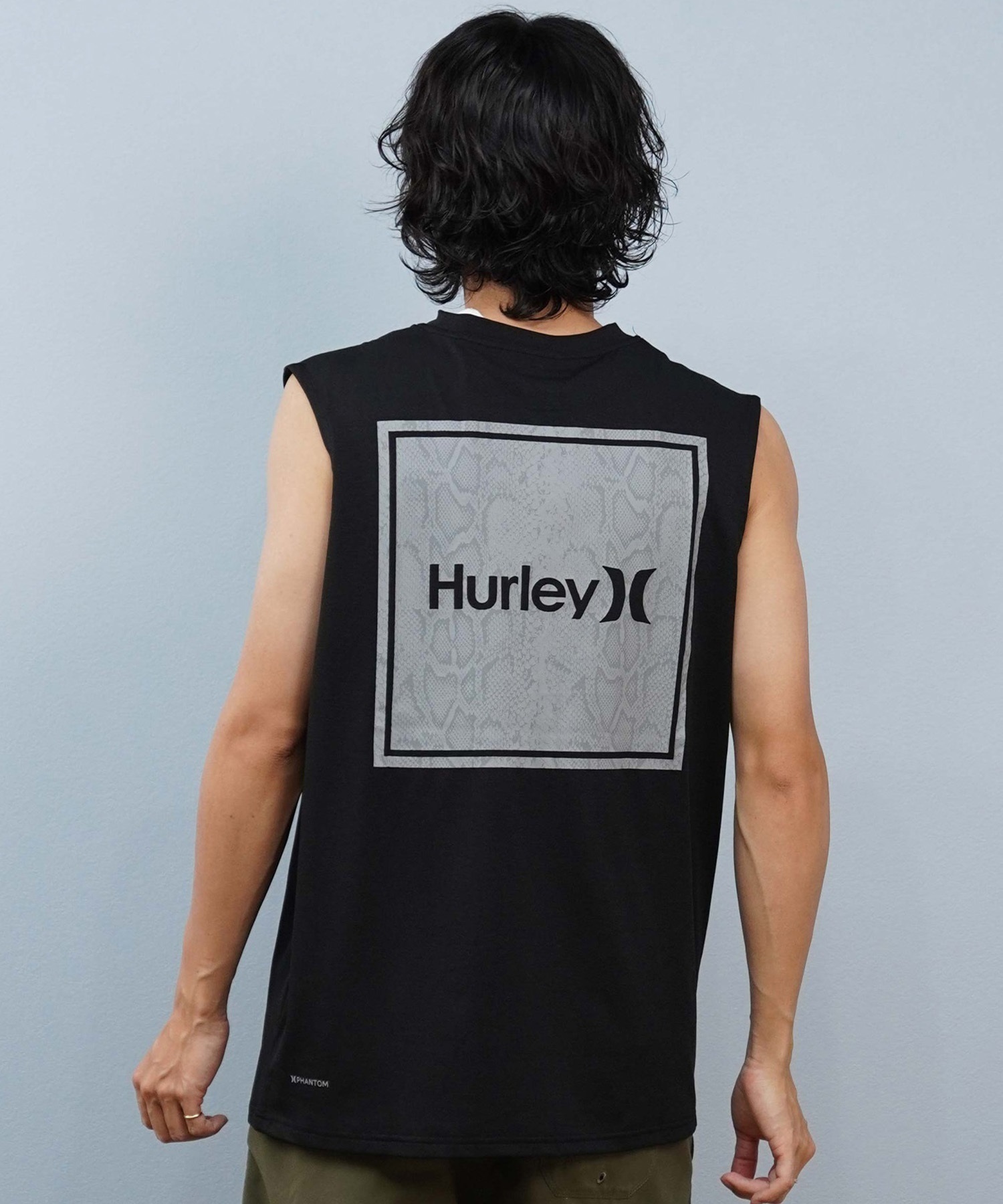 Hurley ハーレー 水着 ラッシュガード タンクトップ メンズ UVカット バックプリント ロゴ MUSL251082(BLK-M)