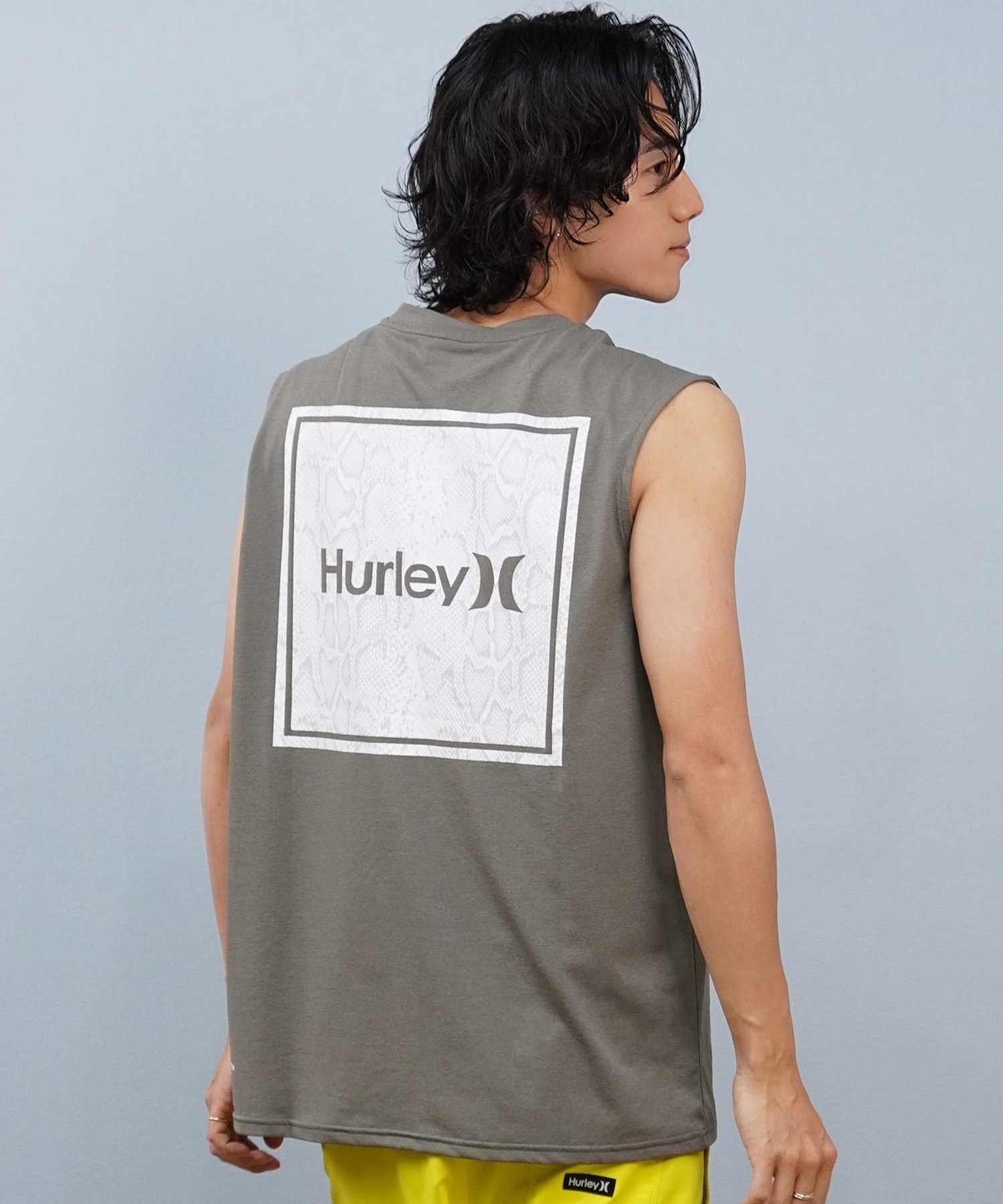 Hurley ハーレー 水着 ラッシュガード タンクトップ メンズ UVカット バックプリント ロゴ MUSL251082(BLK-M)