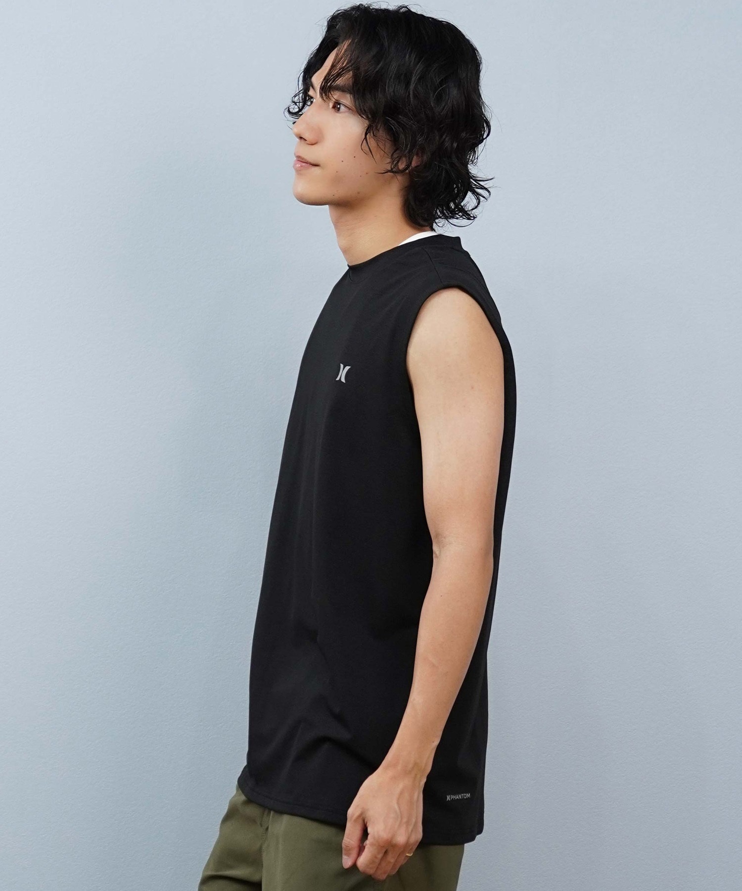 Hurley ハーレー 水着 ラッシュガード タンクトップ メンズ UVカット バックプリント ロゴ MUSL251082(BLK-M)
