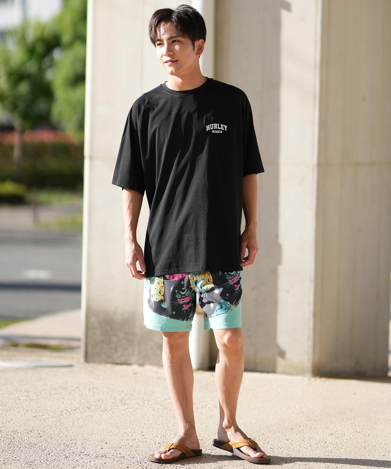 Hurley ハーレー ラッシュガード メンズ 半袖 Tシャツ バックプリント オーバーサイズ UVカット MUSS251035(WHT-M)