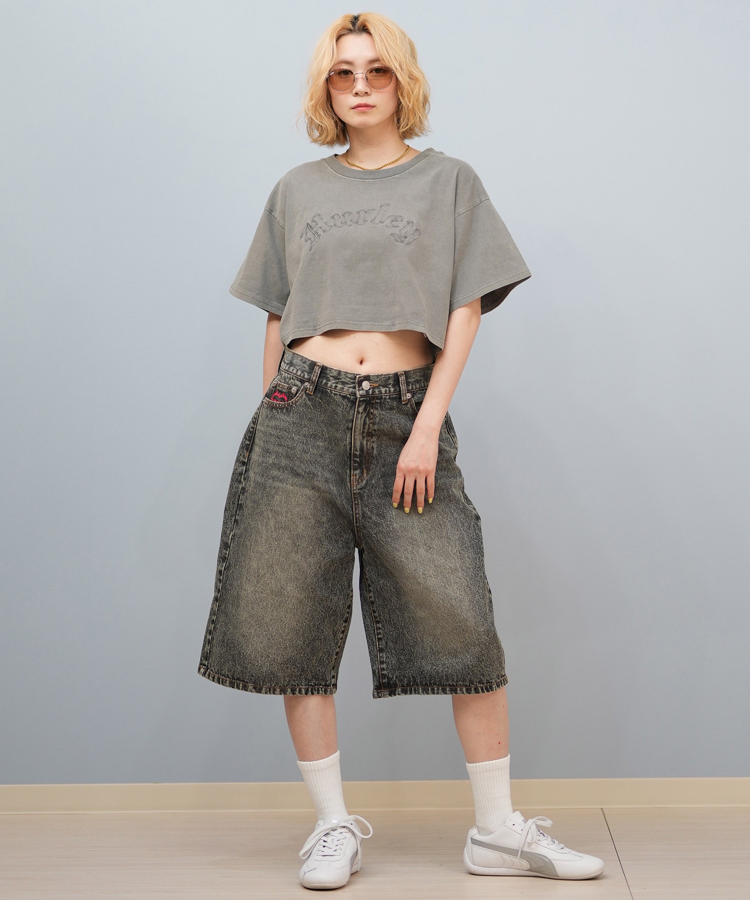 Hurley ハーレー  半袖 Tシャツ レディース シンプル ショート丈 OVS EMB OE LG CRPD SS TEE WCSS251049(BLK-M)