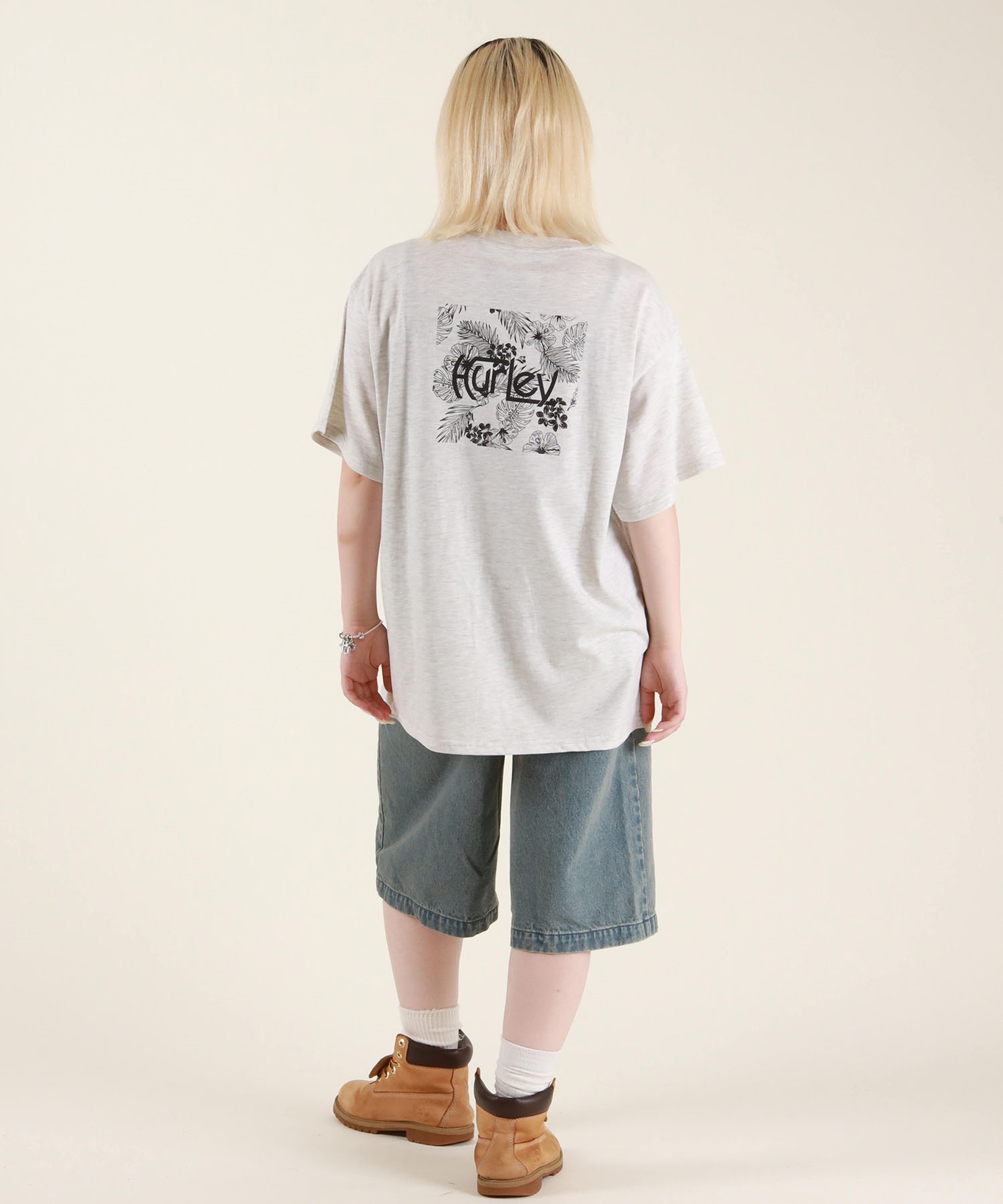 tシャツ Hurley/ハーレー ハイビスカス/ボックスロゴ/ショートスリーブティー WCSS251055 レディース Hurley tシャツ Hurley/ハーレー ハイビスカス/ボックスロゴ