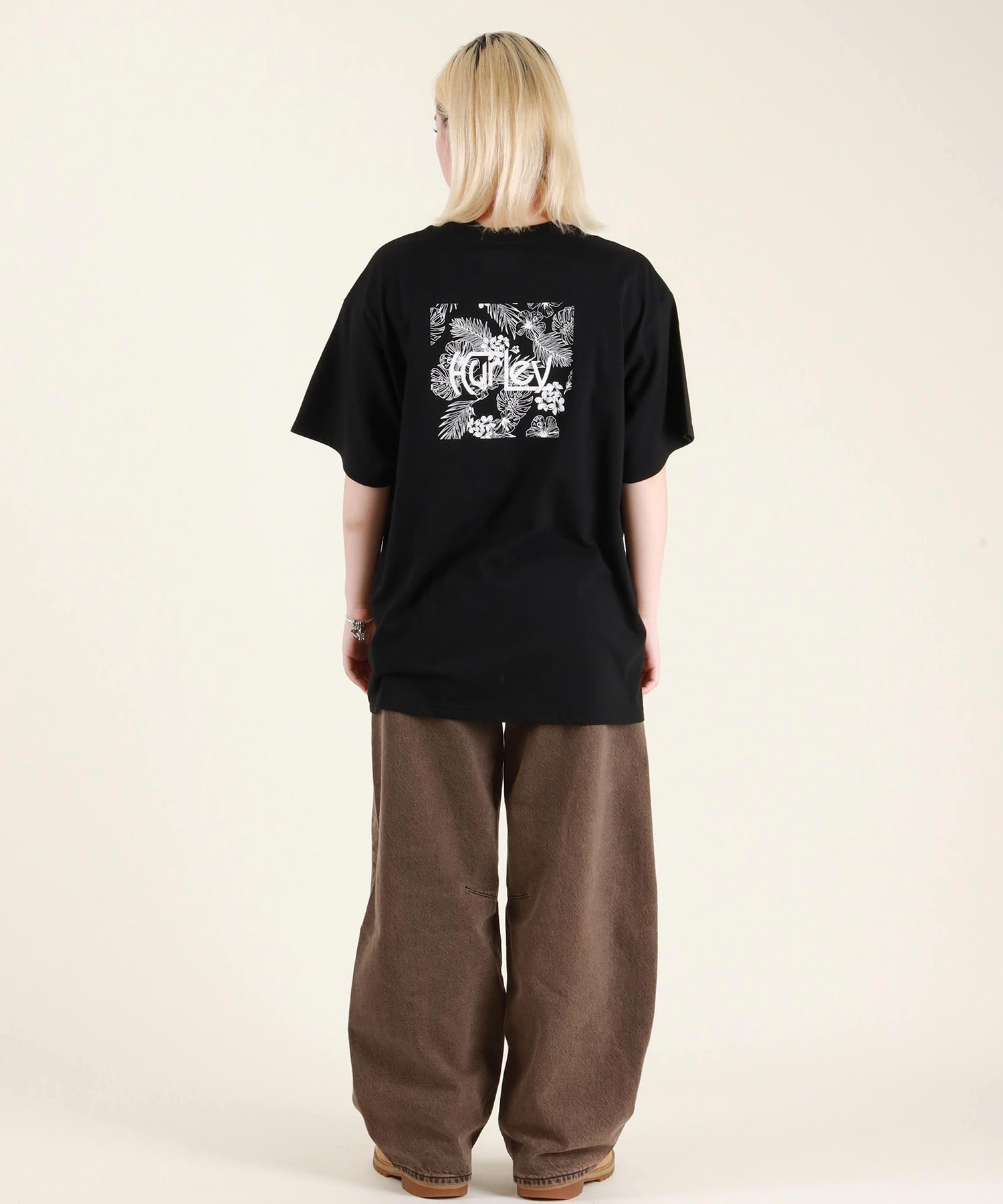 tシャツ Hurley/ハーレー ハイビスカス/ボックスロゴ/ショートスリーブティー WCSS251055 レディース Hurley tシャツ Hurley/ハーレー ハイビスカス/ボックスロゴ
