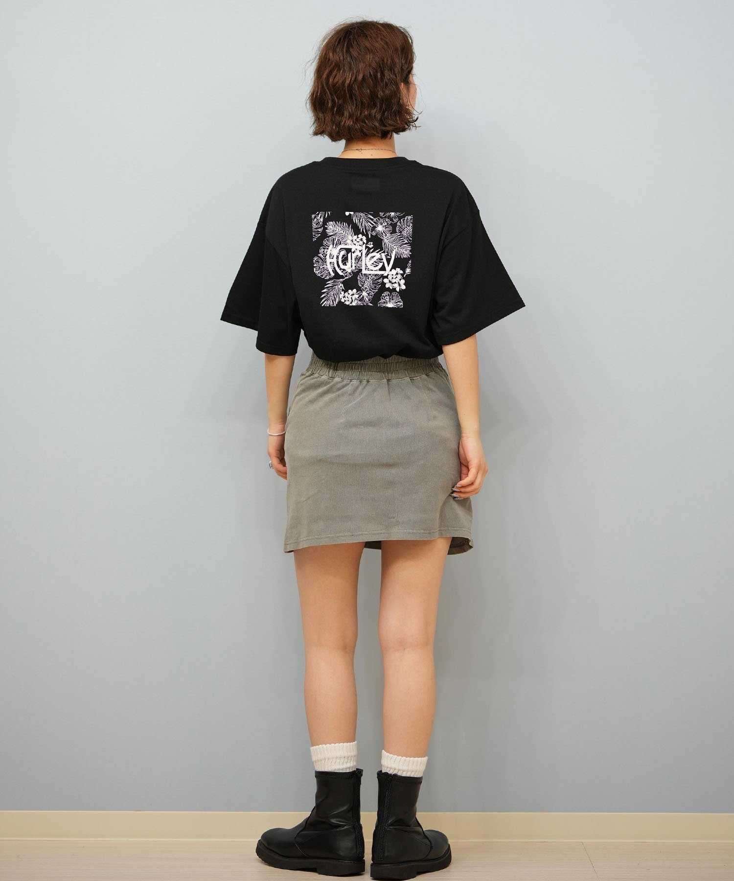 tシャツ Hurley/ハーレー ハイビスカス/ボックスロゴ/ショートスリーブティー WCSS251055 レディース Hurley tシャツ Hurley/ハーレー ハイビスカス/ボックスロゴ