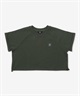 Hurley ハーレー 半袖 Tシャツ レディース クロップド丈 ショート丈 スウェット生地 ワンポイント ロゴ WCSS251056(BLK-FREE)
