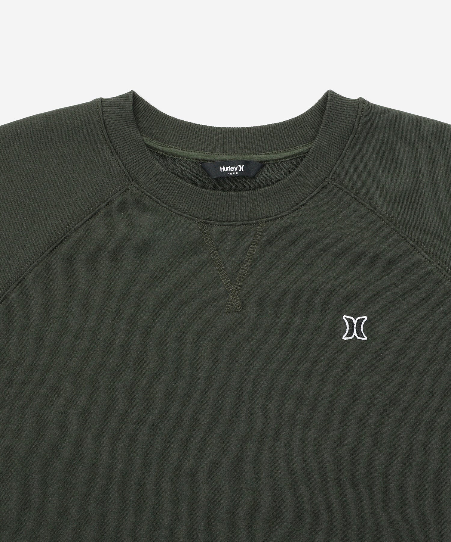 Hurley ハーレー 半袖 Tシャツ レディース クロップド丈 ショート丈 スウェット生地 ワンポイント ロゴ WCSS251056(BLK-FREE)