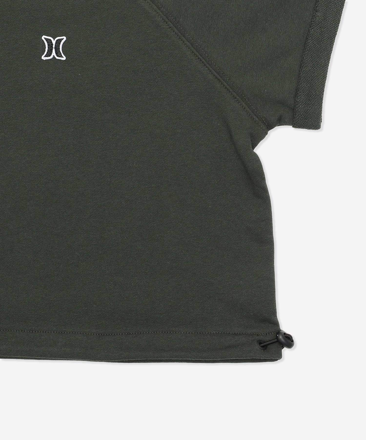 Hurley ハーレー 半袖 Tシャツ レディース クロップド丈 ショート丈 スウェット生地 ワンポイント ロゴ WCSS251056(BLK-FREE)