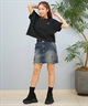 Hurley ハーレー 半袖 Tシャツ レディース クロップド丈 ショート丈 スウェット生地 ワンポイント ロゴ WCSS251056(BLK-FREE)