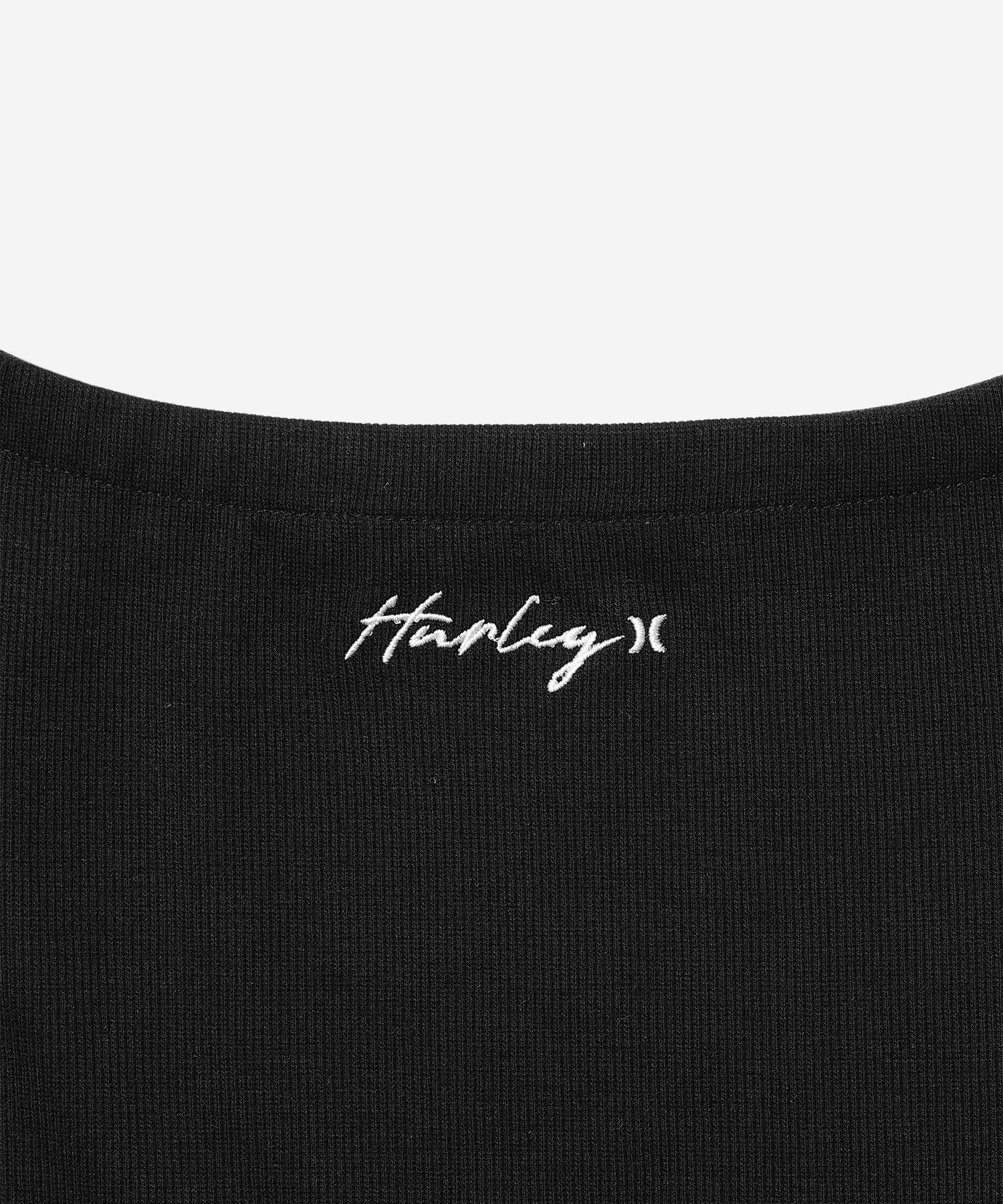 Hurley ハーレー 半袖 Tシャツ レディース クロップド丈 ショート丈 シンプル ロゴ RIB OFF SHOULDER TEE WCSS251057(BLK-FREE)