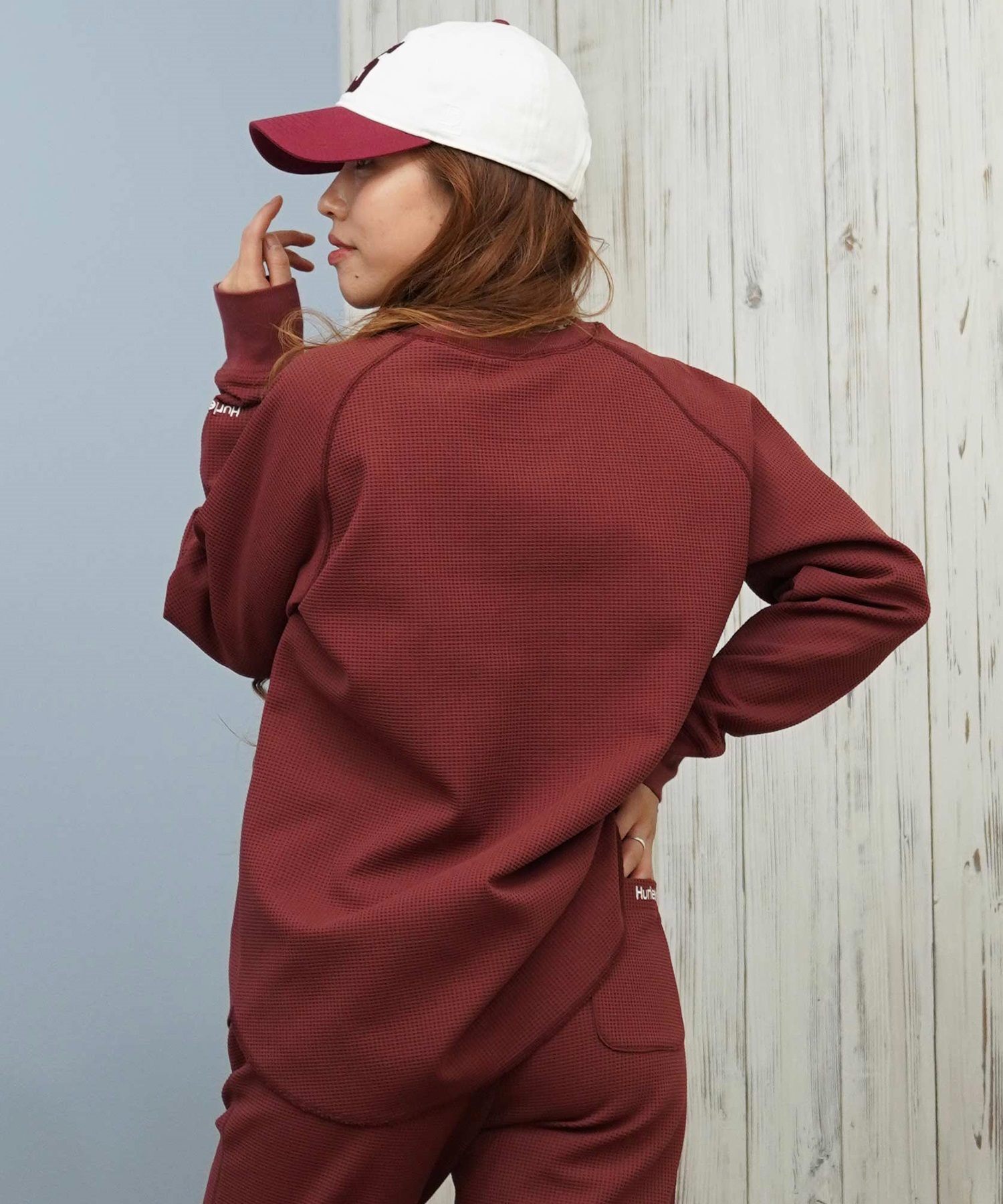 Hurley ハーレー 長袖 Tシャツ ロンT レディース サーマル ワッフル素材 ロゴ ワンポイント セットアップ対応 THERMAL LS TEE WCLS252046(OWHT-M)