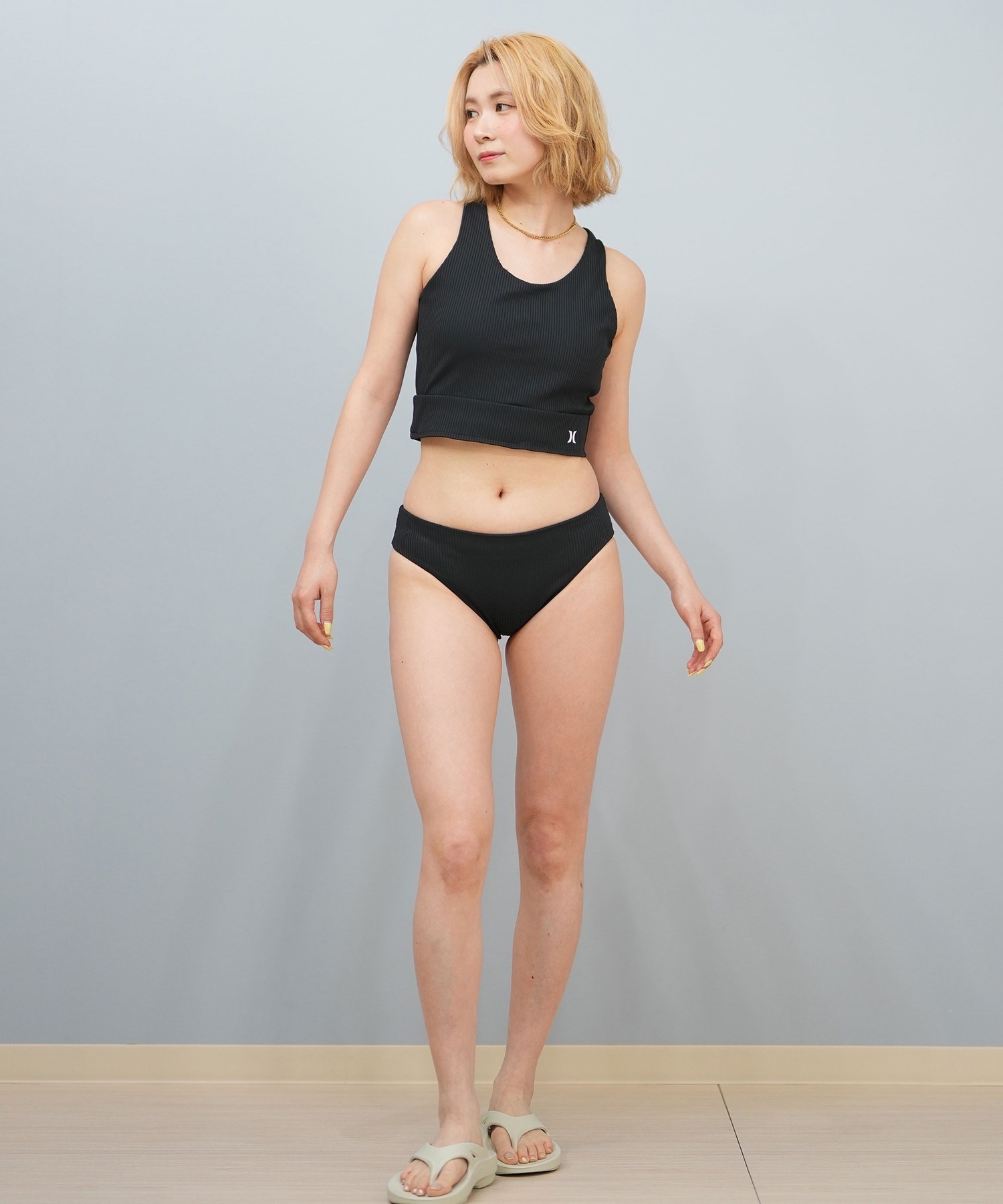 Hurley ハーレー 水着 ビキニ タンキニ レディース リブ ボーダー WSSW251062(PNK-M)