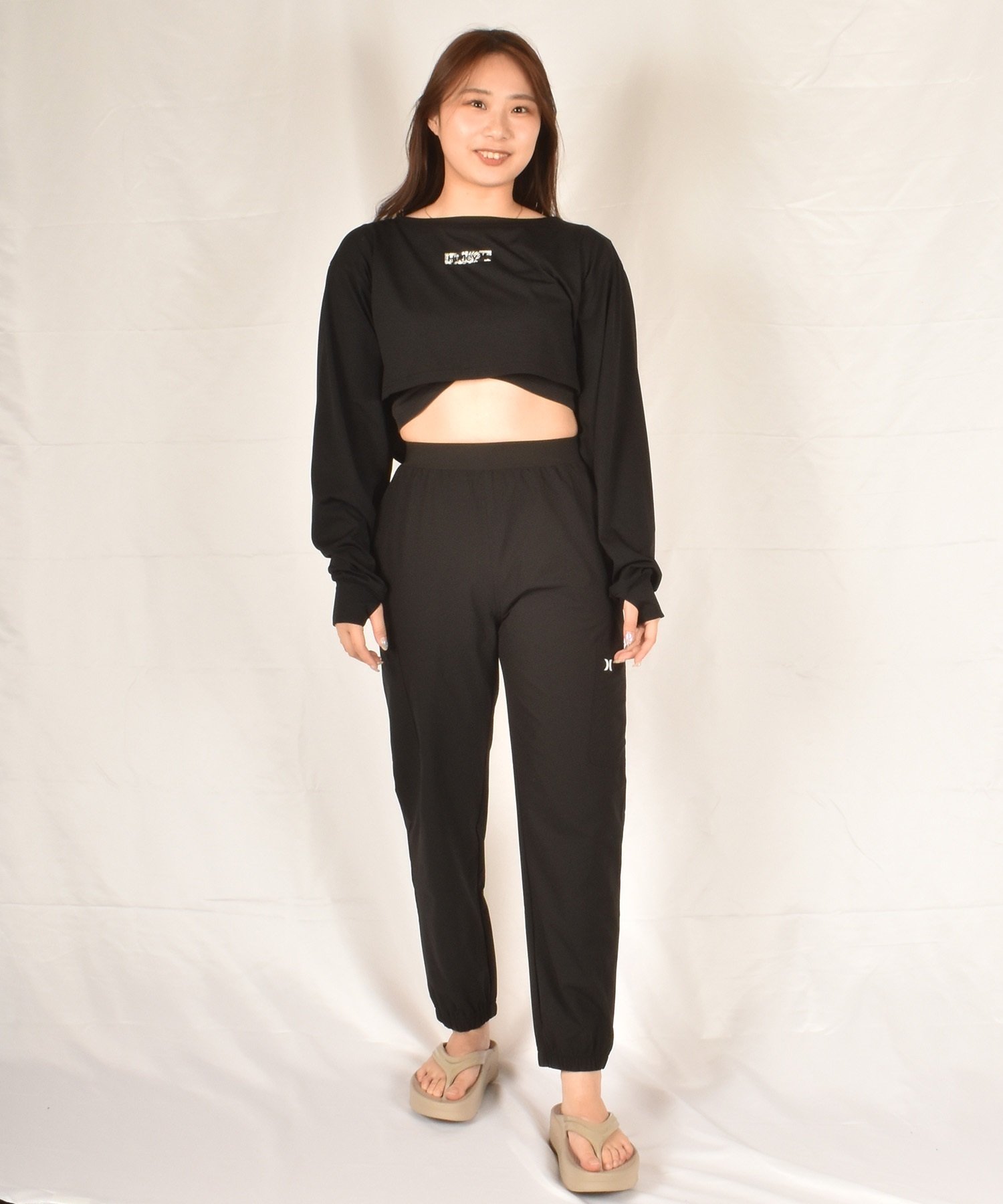 tシャツ Hurley/ハーレー ロンTラッシュガード/水陸両用/ショート丈 WALS251041 レディース Hurley ハーレー ラッシュガード 長袖 Tシャツ ロンT クロップド