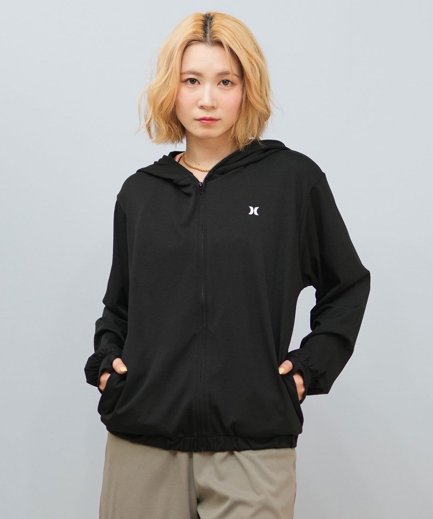 Hurley ハーレー 水着 ラッシュガード ジップアップ パーカー レディース 水陸両用 吸汗速乾 UVカット WSRG251002(WHT-M)