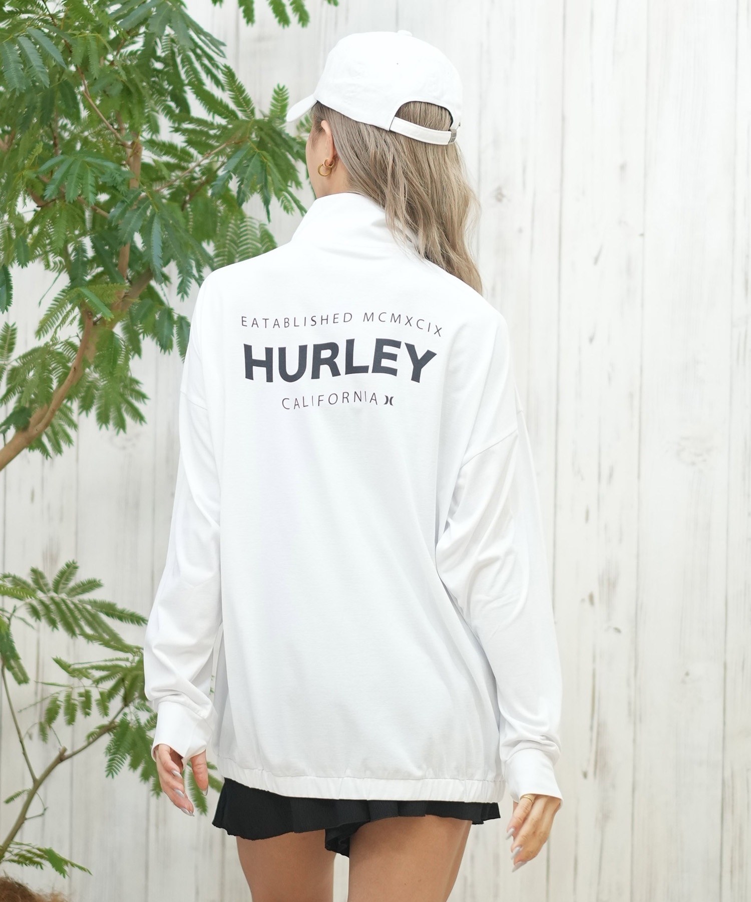 Hurley ハーレー 水着 レディース ラッシュガード ジップアップ バックプリント 水陸両用 吸汗速乾 UVカット WSRG251008(WHT-S)