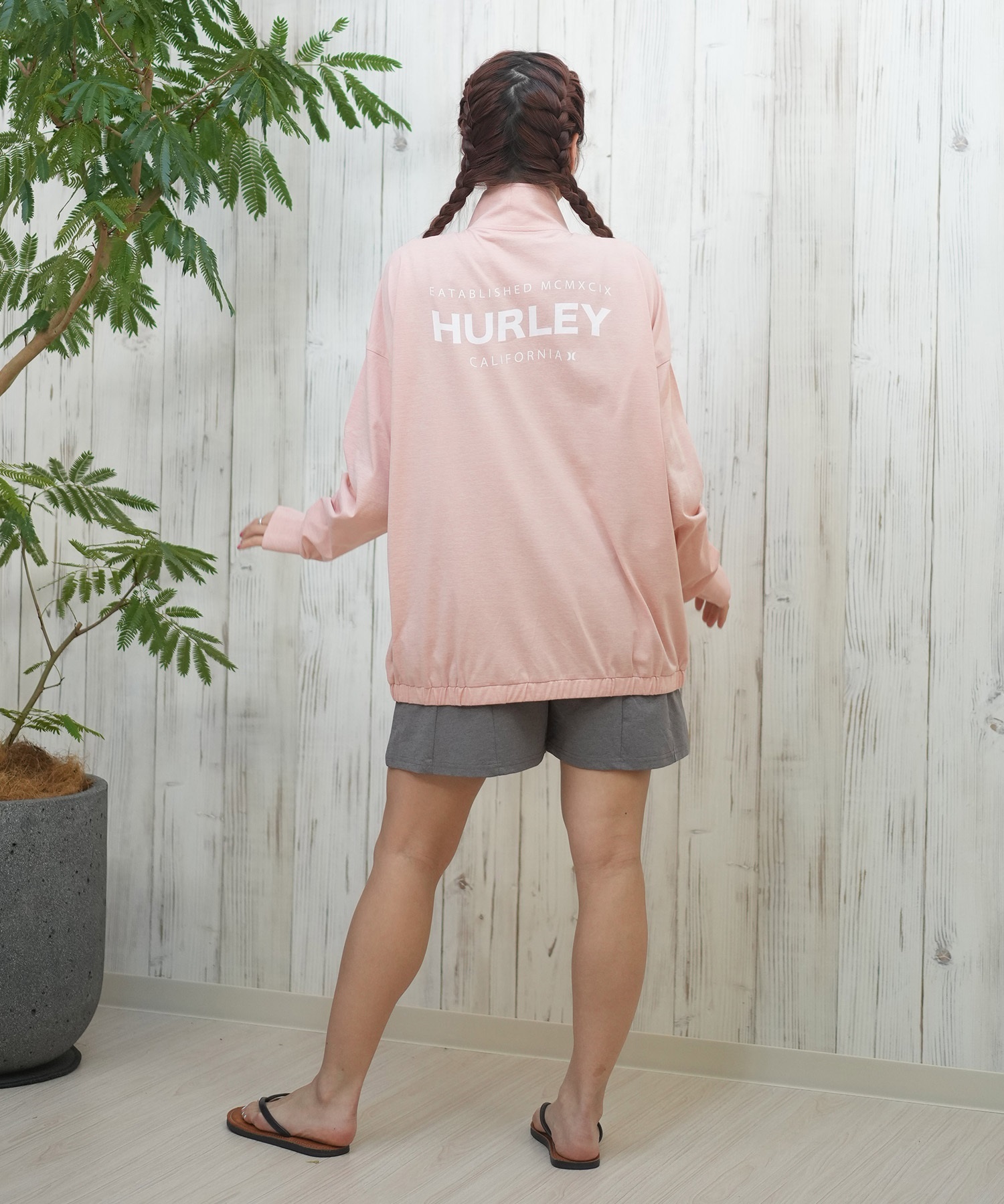Hurley ハーレー 水着 レディース ラッシュガード ジップアップ バックプリント 水陸両用 吸汗速乾 UVカット WSRG251008(WHT-S)