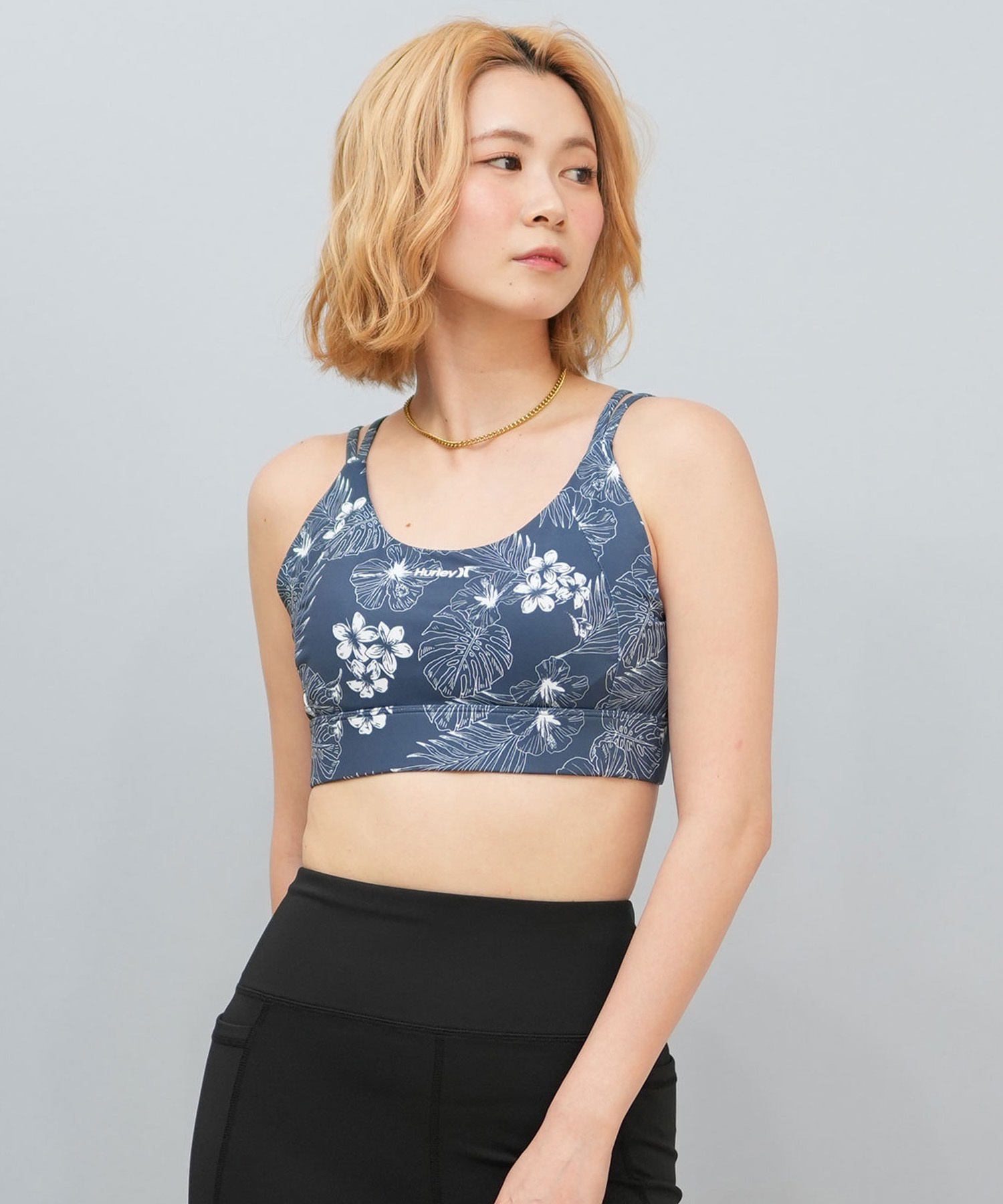 Hurley ハーレー 水着 レディース フィットネス トレーニングウェア スポーツブラ 水陸両用 UVカット WASB251052(BLK-S)