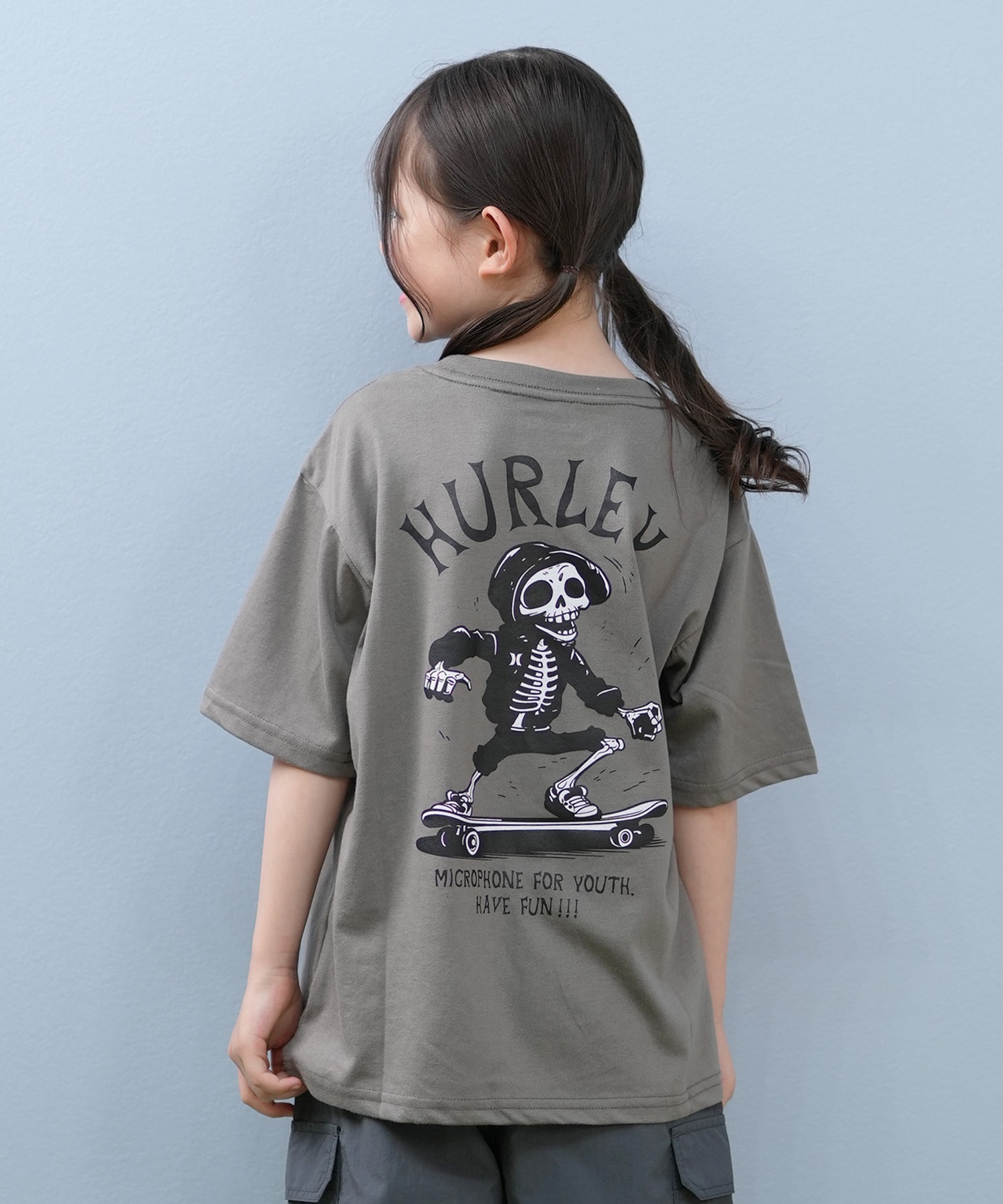 Hurley ハーレー 半袖 Tシャツ キッズ ジュニア バックプリント SKULL