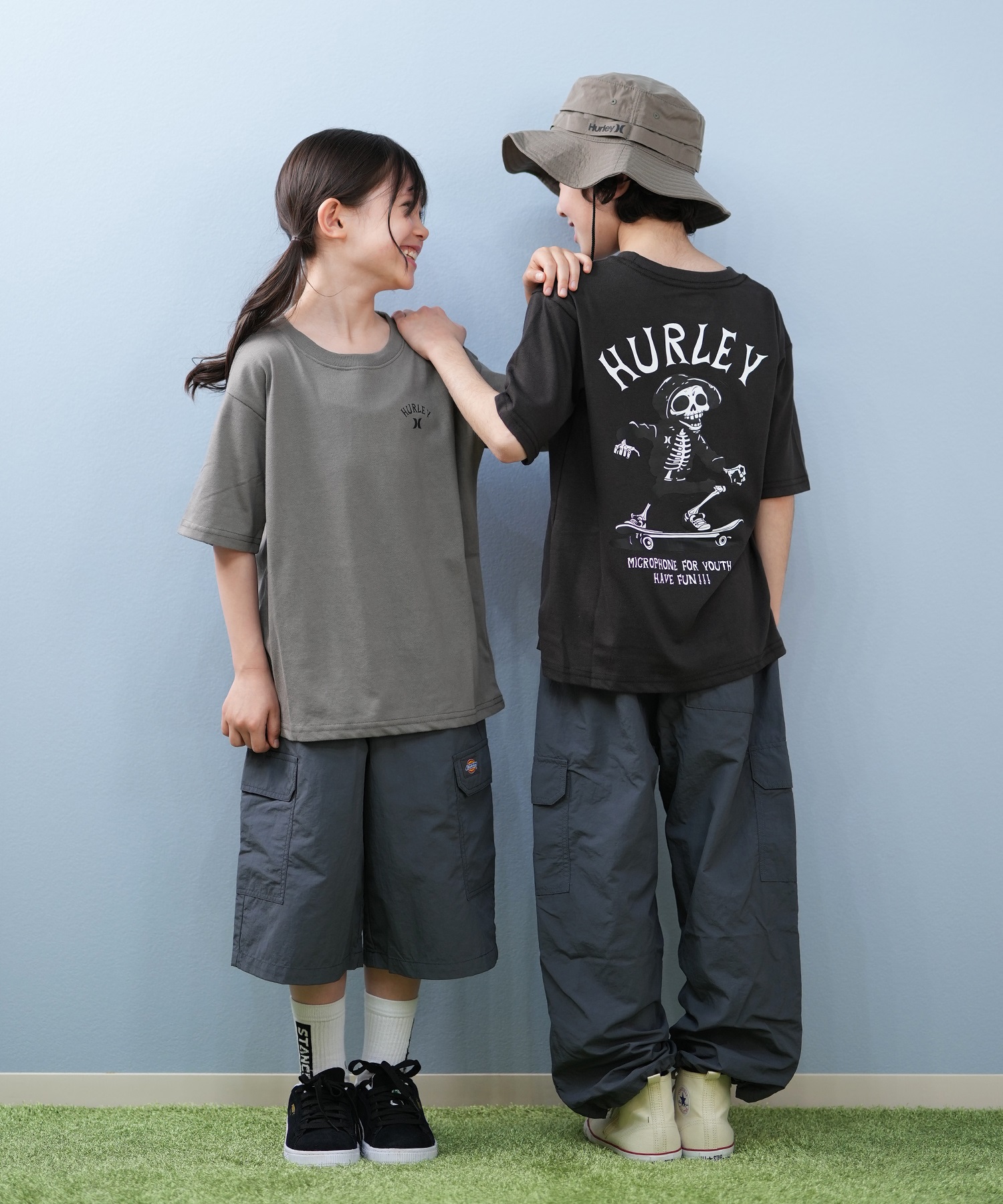 Hurley ハーレー 半袖 Tシャツ キッズ ジュニア バックプリント SKULL