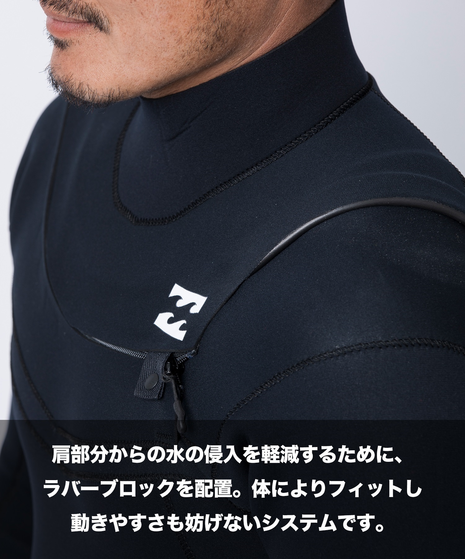BILLABONG ビラボン NCZ LIGHTFULL 1.8mm BF018-010 チェストジップ メンズ ウェットスーツ フルスーツ ライトフル ムラサキスポーツ限定(BKW-M)