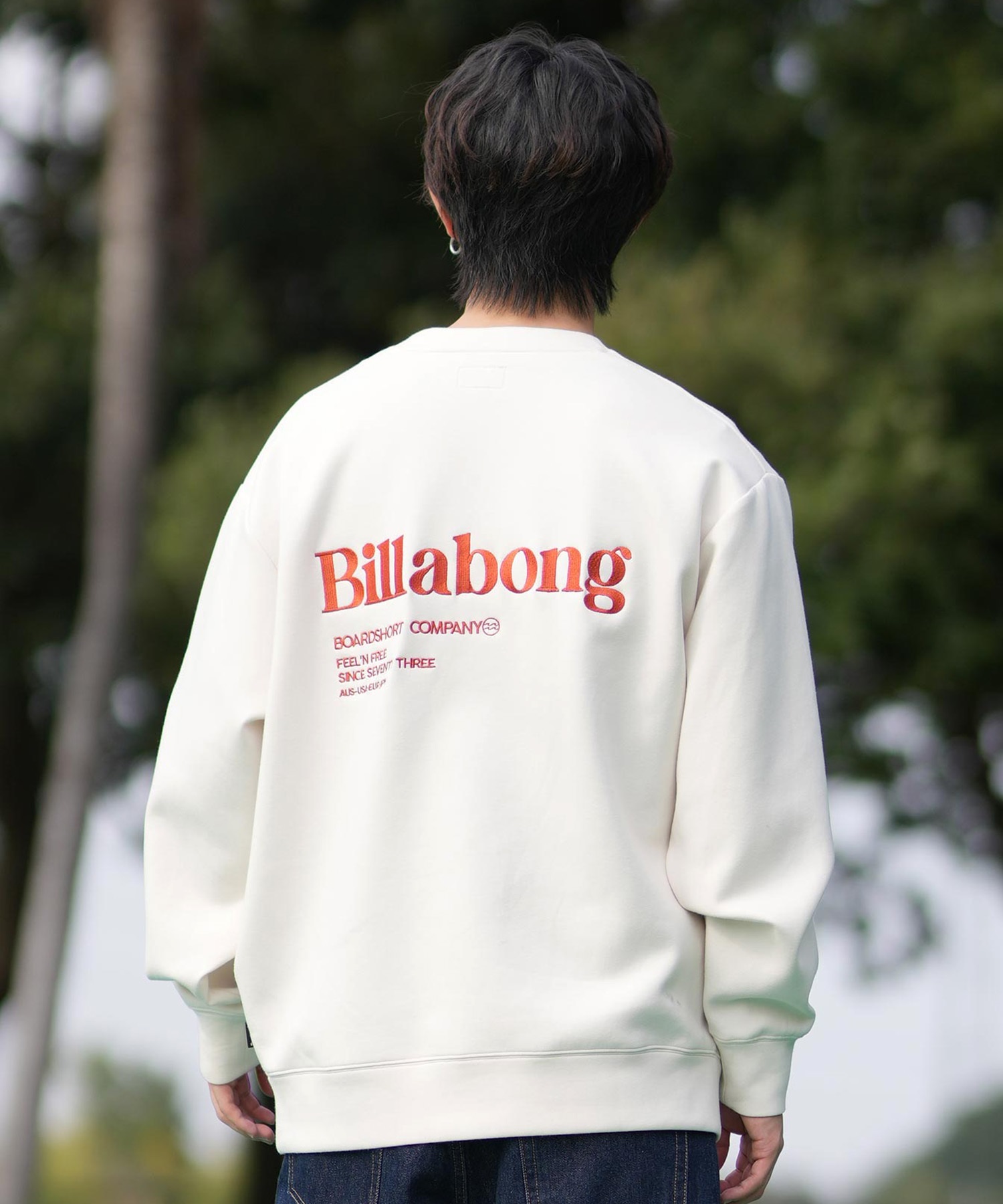 BILLABONG ビラボン トレーナー メンズ クルーネック スウェット バックプリント BF011-002(CRM-M)