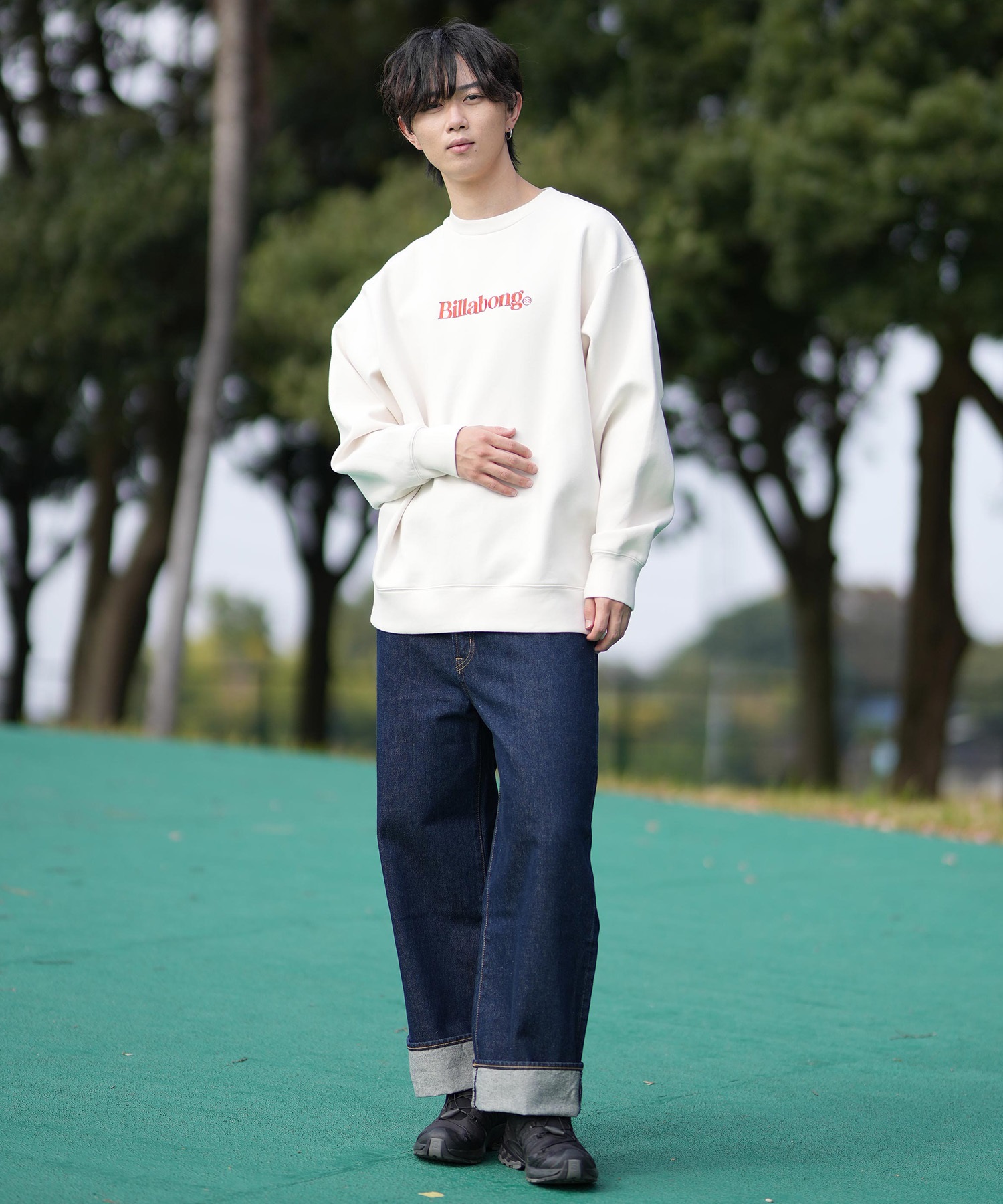 BILLABONG ビラボン トレーナー メンズ クルーネック スウェット バックプリント BF011-002(CRM-M)