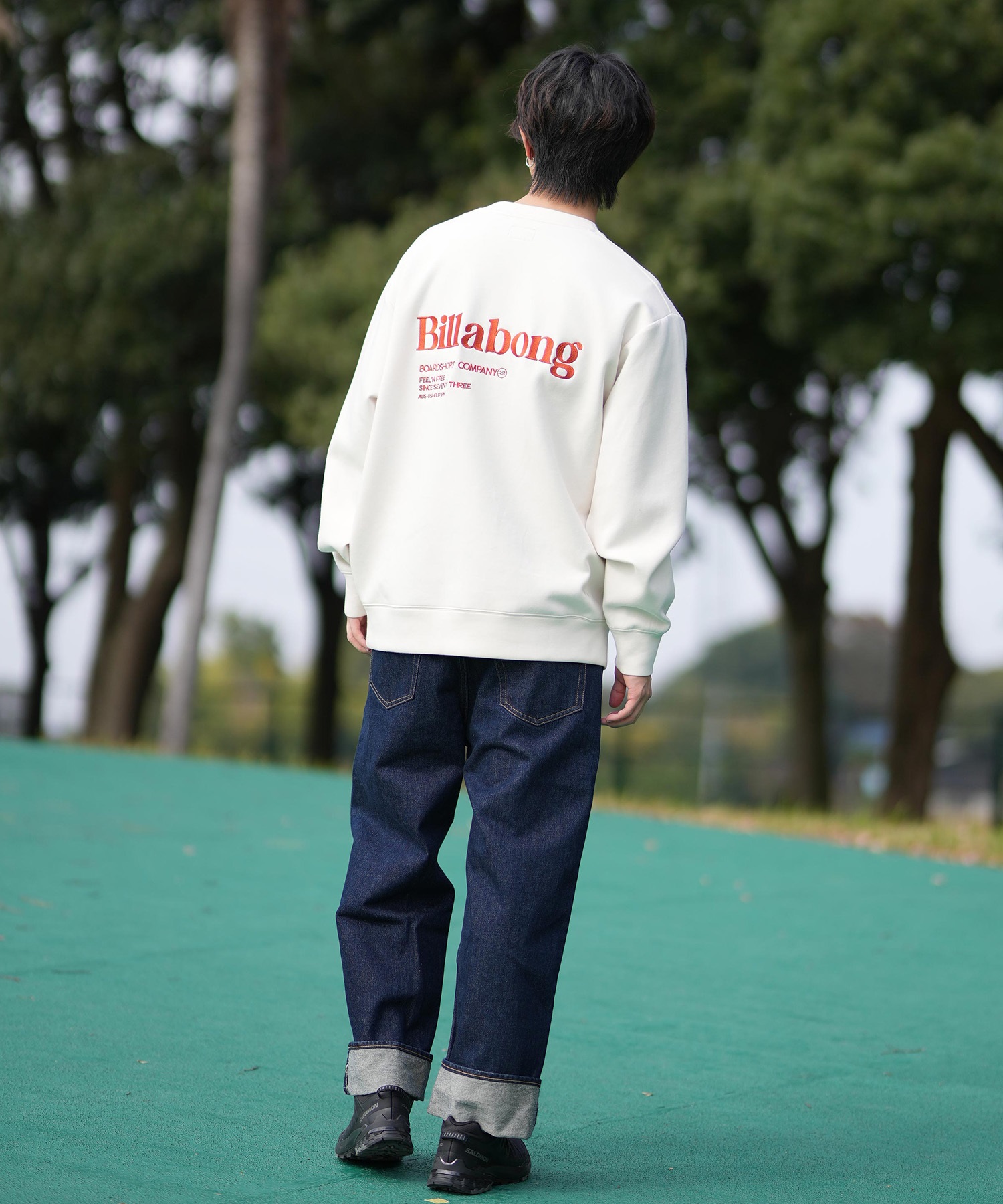 BILLABONG ビラボン トレーナー メンズ クルーネック スウェット バックプリント BF011-002(CRM-M)