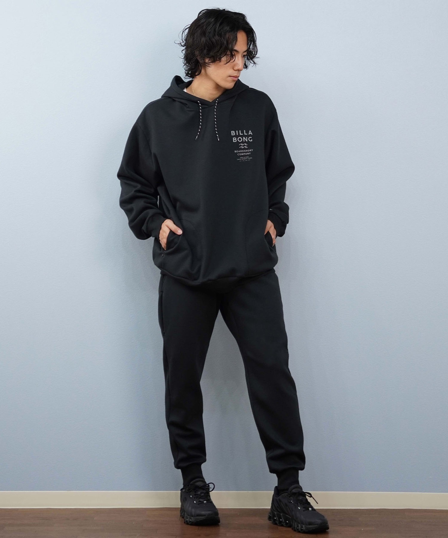 BILLABONG ビラボン プルオーバー パーカー メンズ 撥水 保温 バックプリント セットアップ対応 BF012-016(BLK-M)