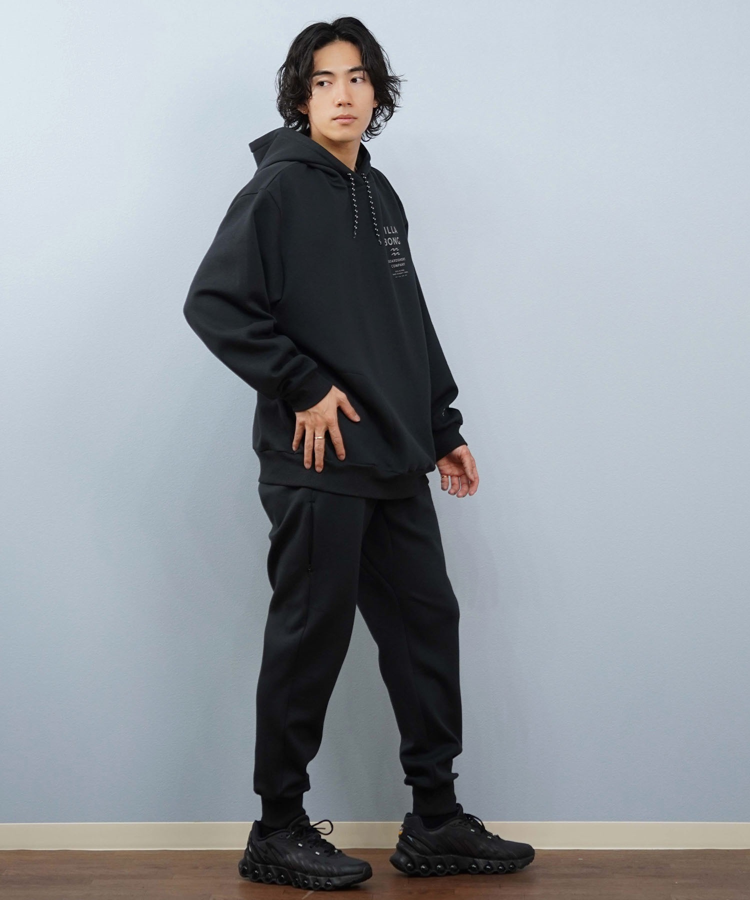 BILLABONG ビラボン プルオーバー パーカー メンズ 撥水 保温 バックプリント セットアップ対応 BF012-016(BLK-M)