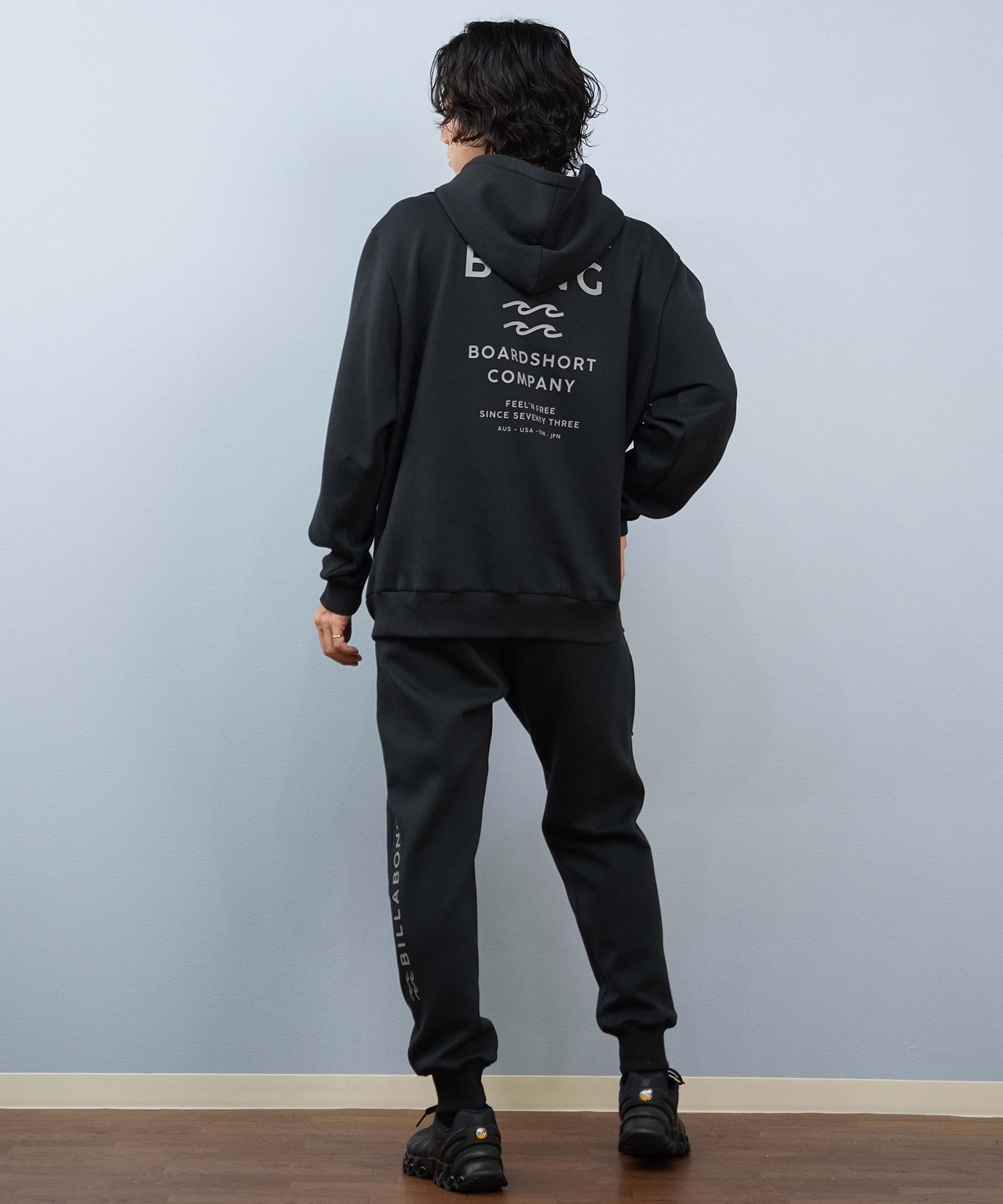 BILLABONG ビラボン プルオーバー パーカー メンズ 撥水 保温 バックプリント セットアップ対応 BF012-016(BLK-M)