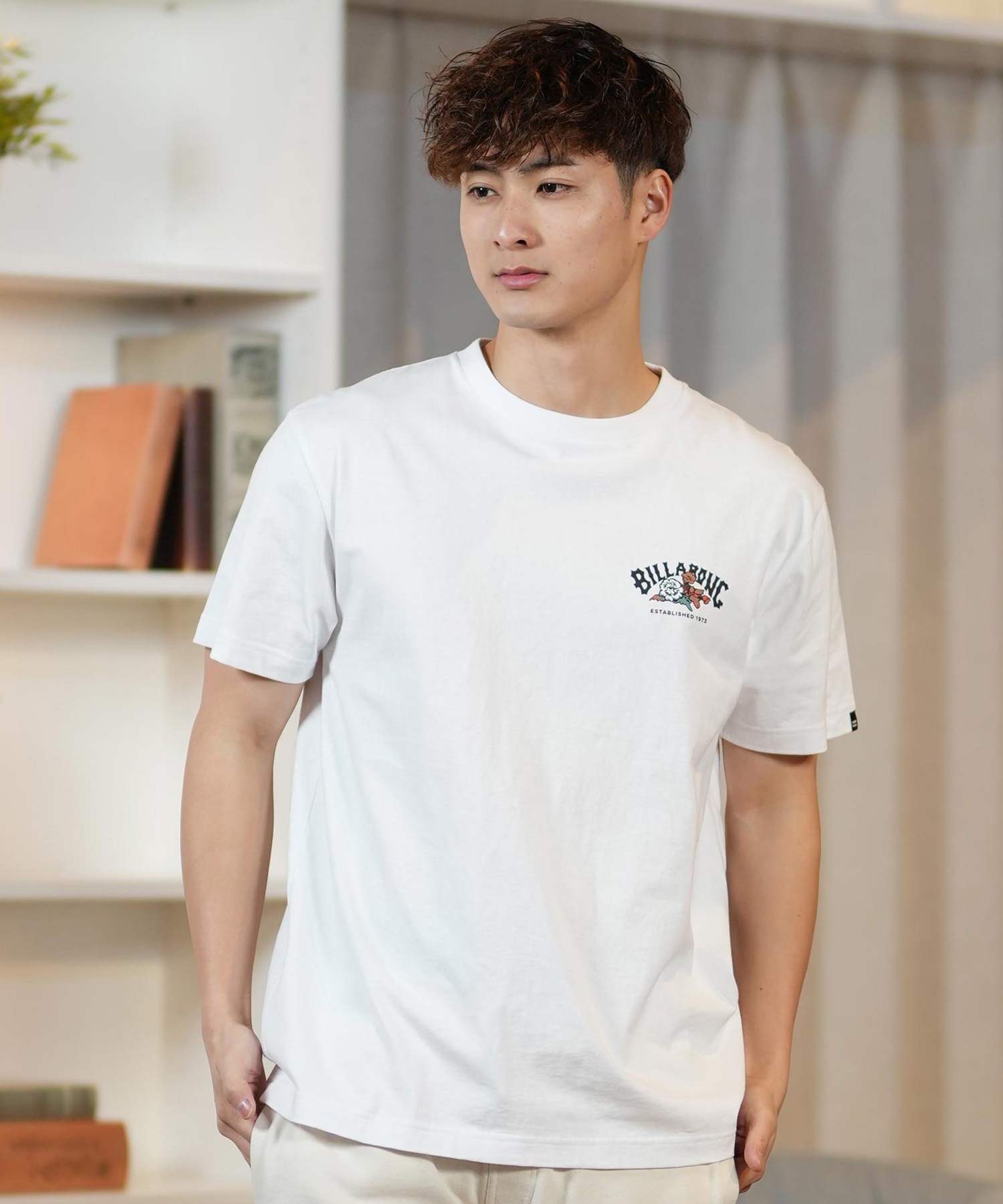 BILLABONG ビラボン 半袖 Tシャツ メンズ バックプリント レギュラーフィット THEME ARCH BF011-202(WHT-M)